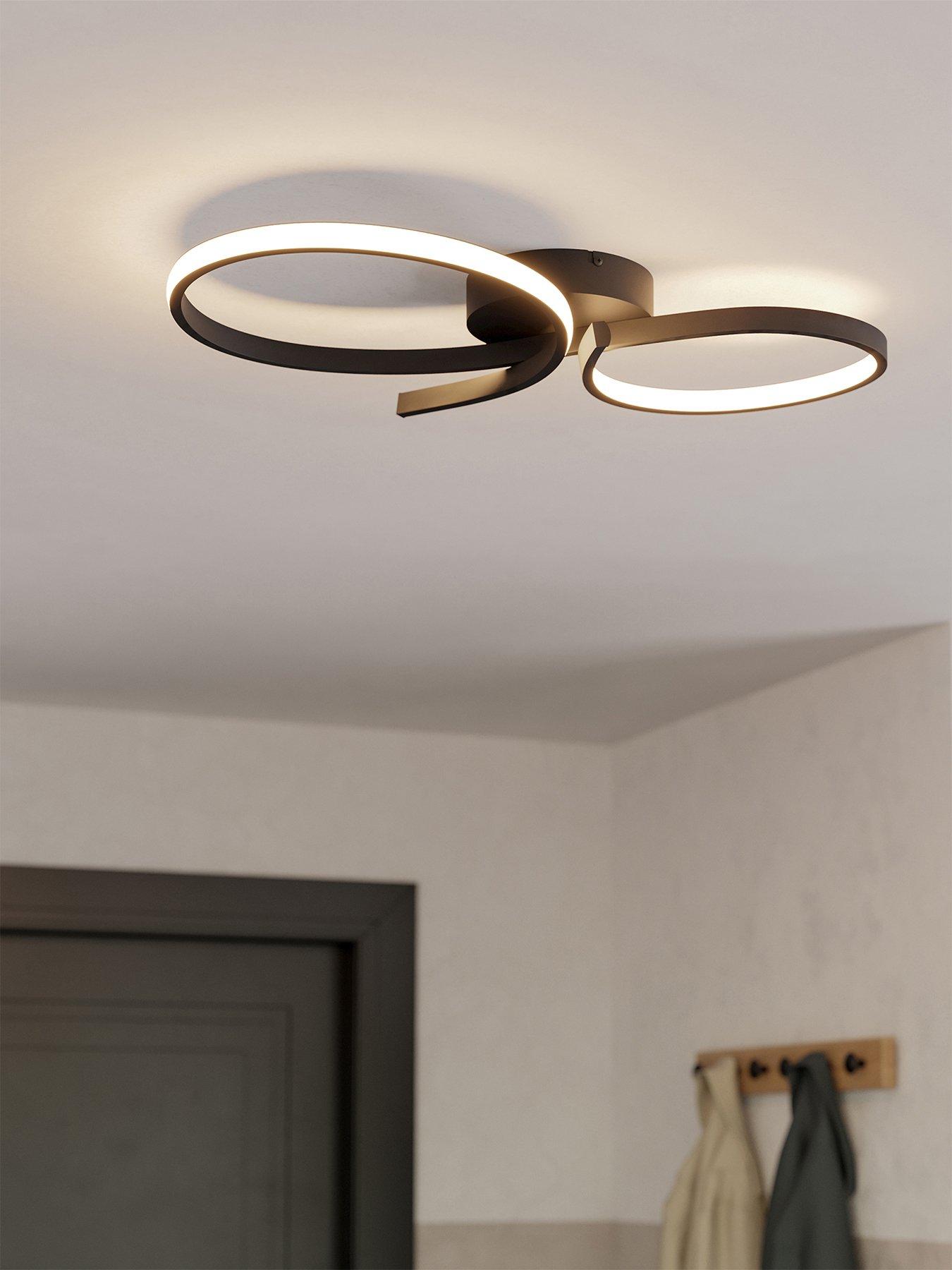 Image 1 of 6 of Eglo Serpins Black Aluminium &amp; Steel Modern Ceiling Light