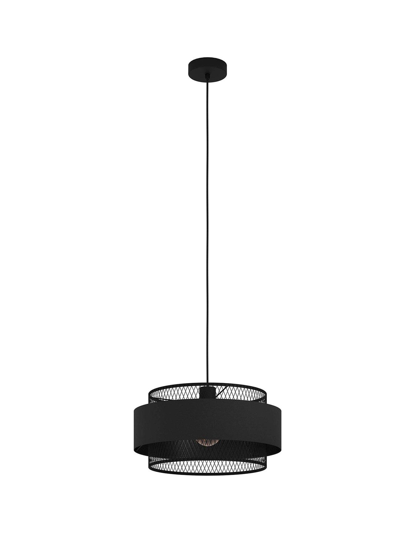 Image 2 of 4 of Eglo Bazely Mesh Black Modern Single Pendant - Black