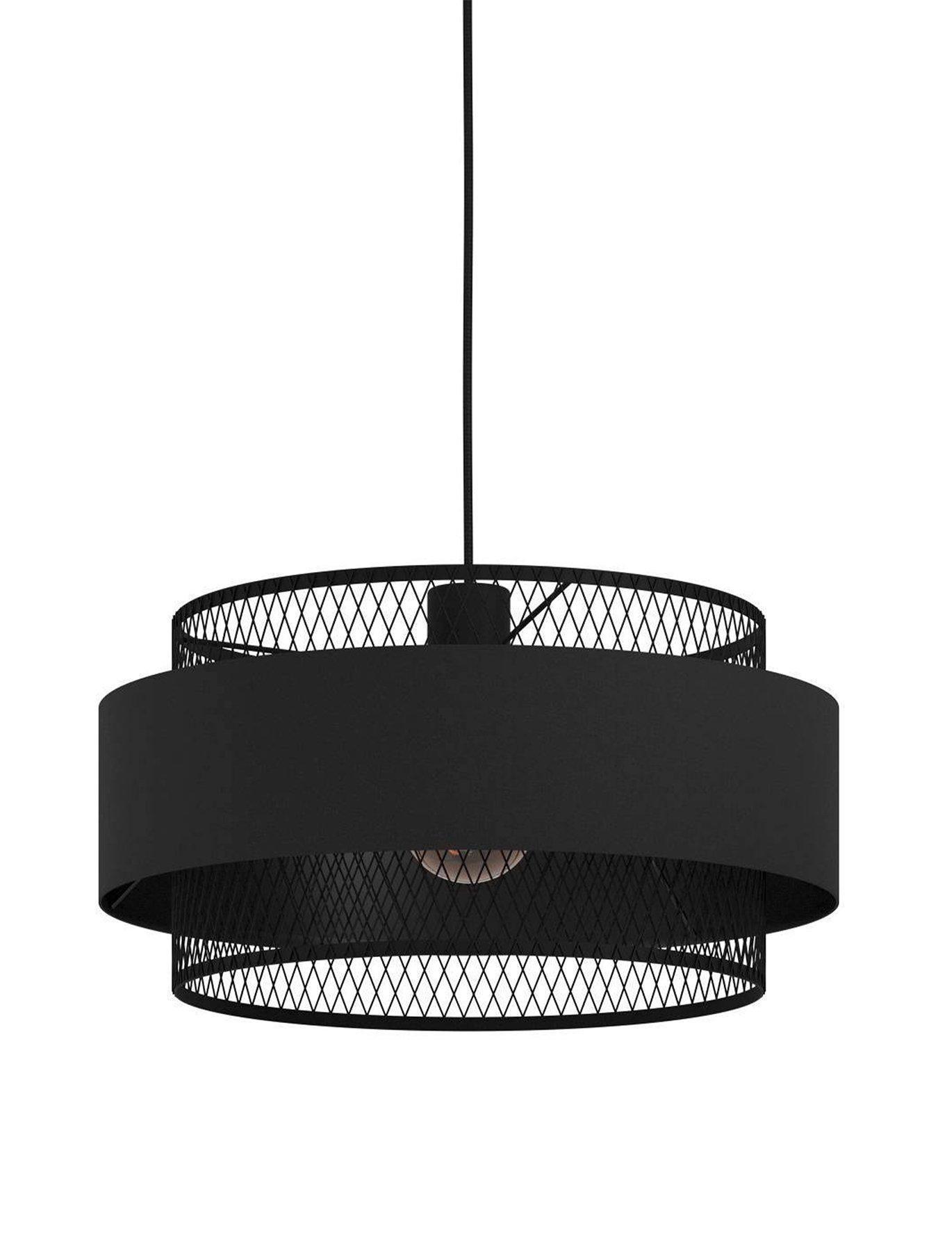 Image 3 of 4 of Eglo Bazely Mesh Black Modern Single Pendant - Black