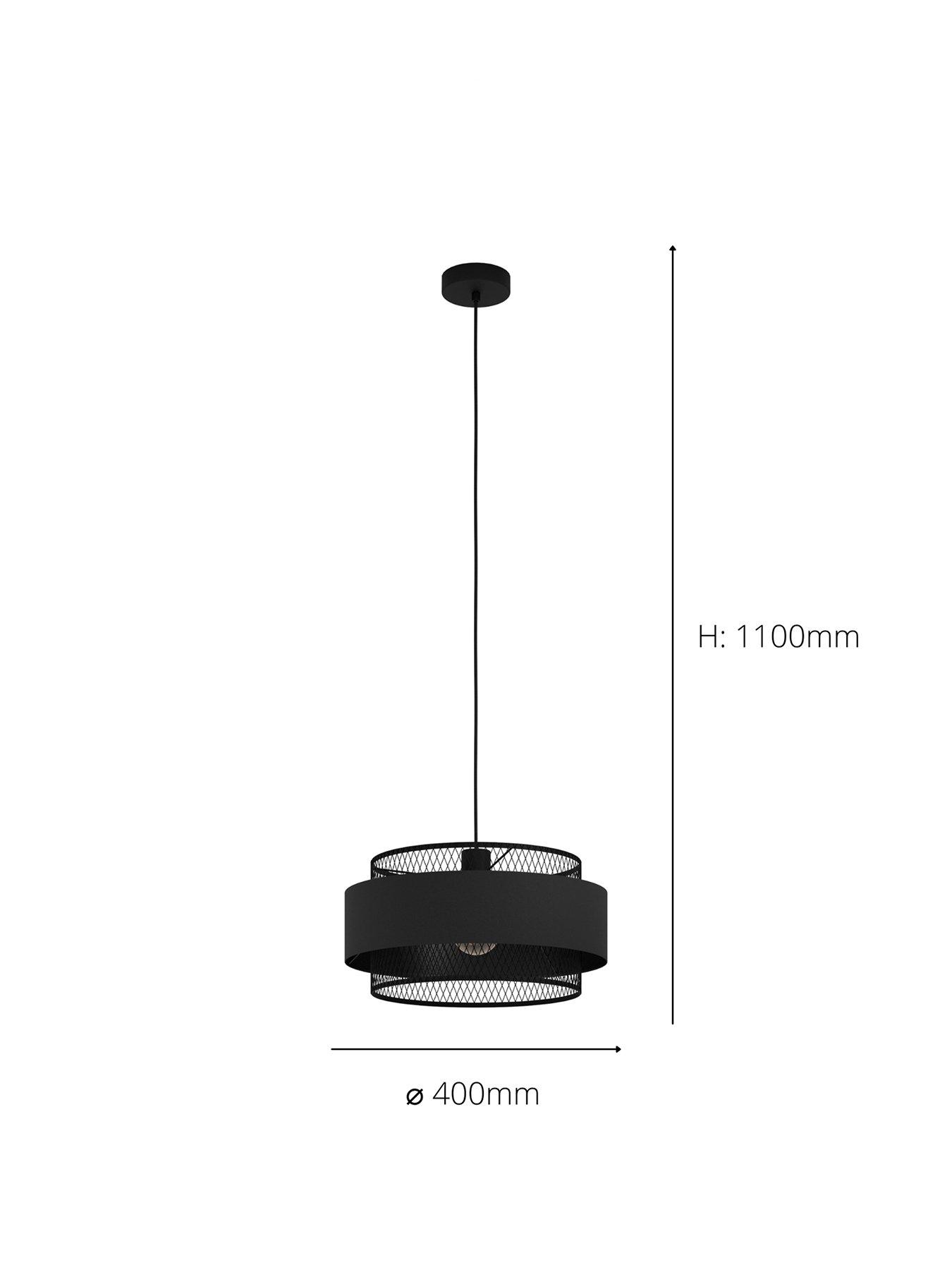 Image 4 of 4 of Eglo Bazely Mesh Black Modern Single Pendant - Black