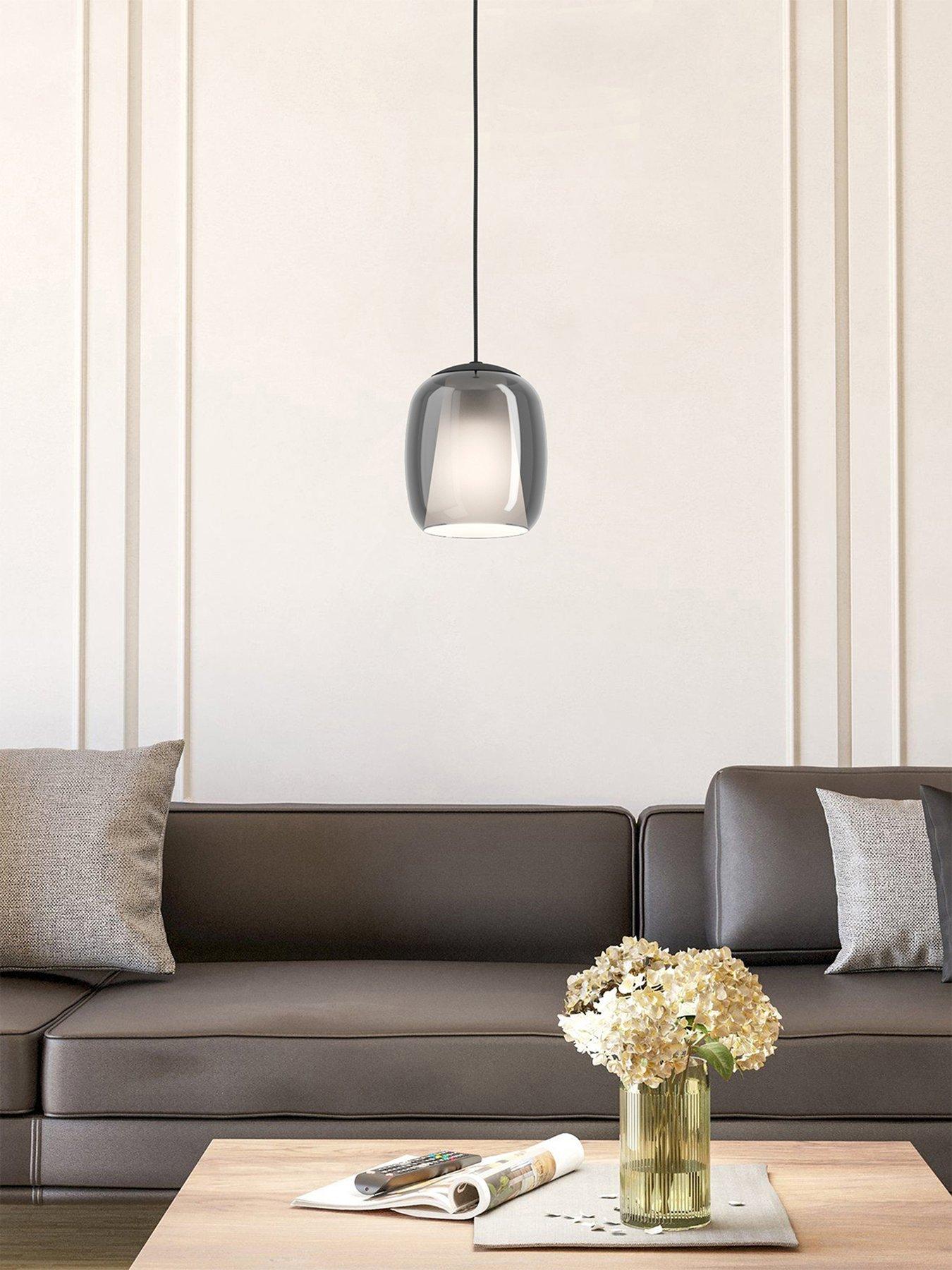 undefined Ciampino Black Steel & Glass Modern Single Pendant
