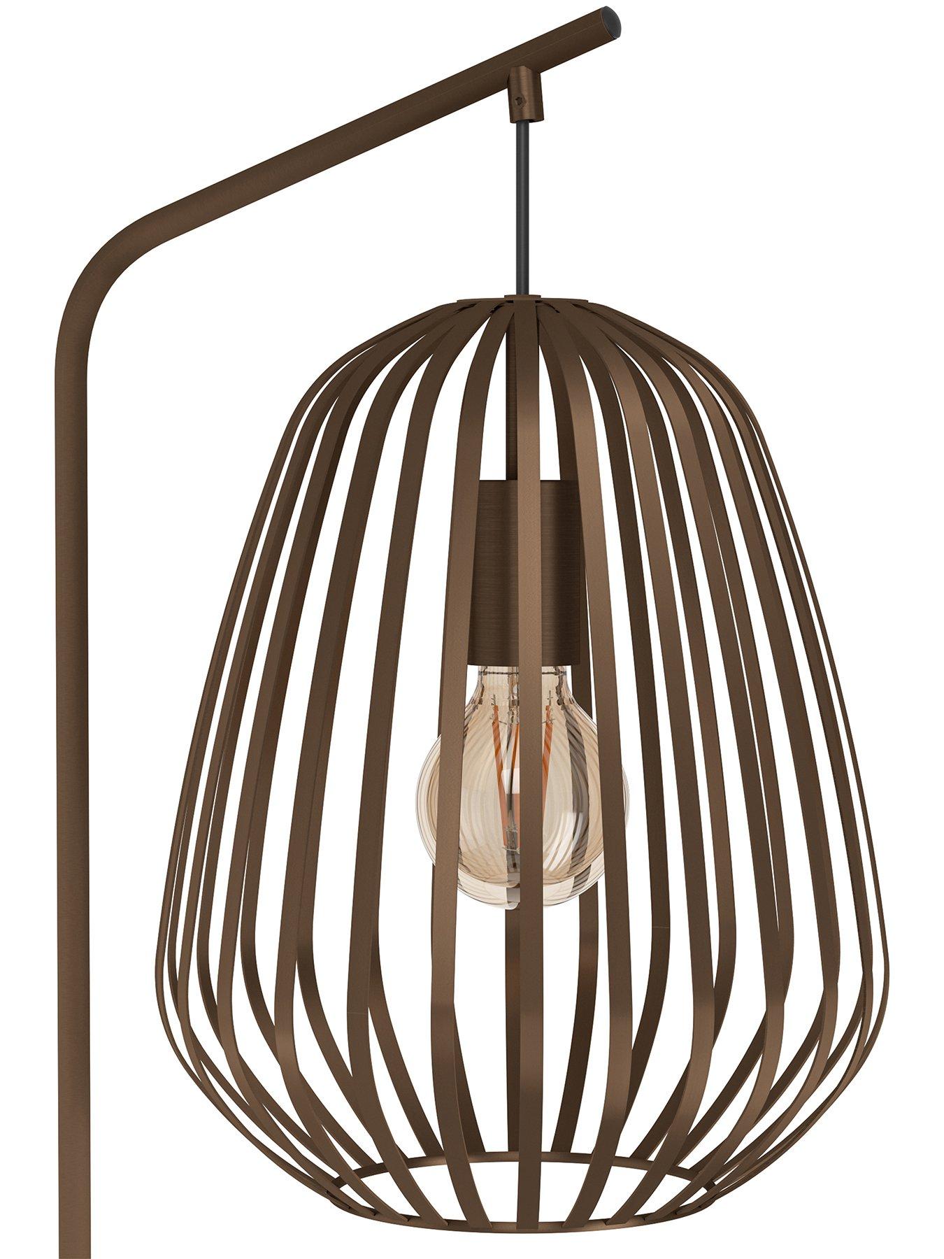  image of eglo-espinal-bronze-steel-caged-style-contemporary-floor-lamp