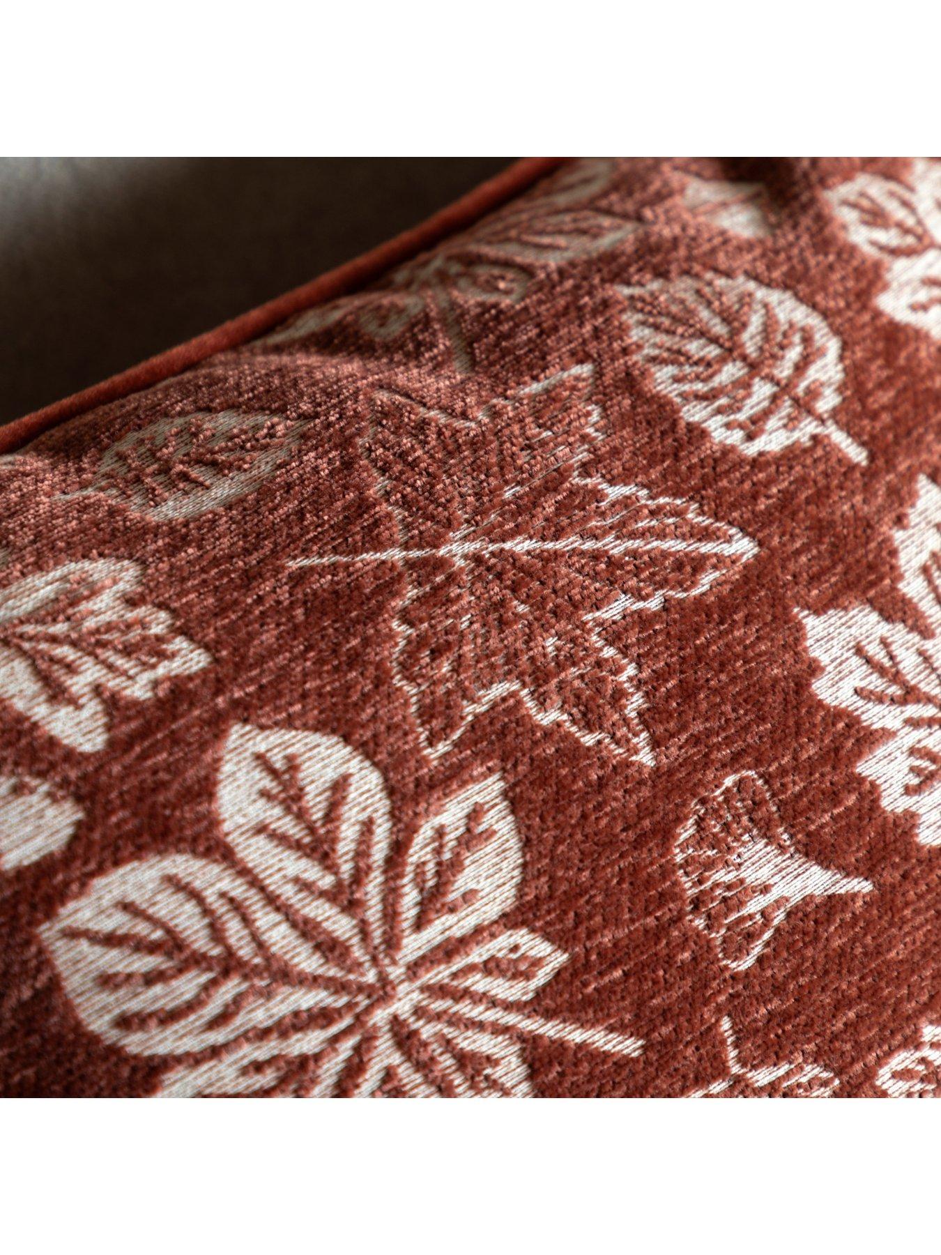 Image 3 of 7 of Gallery Direct Autumn Leaf Chenille Cushion Rust 450x450mm