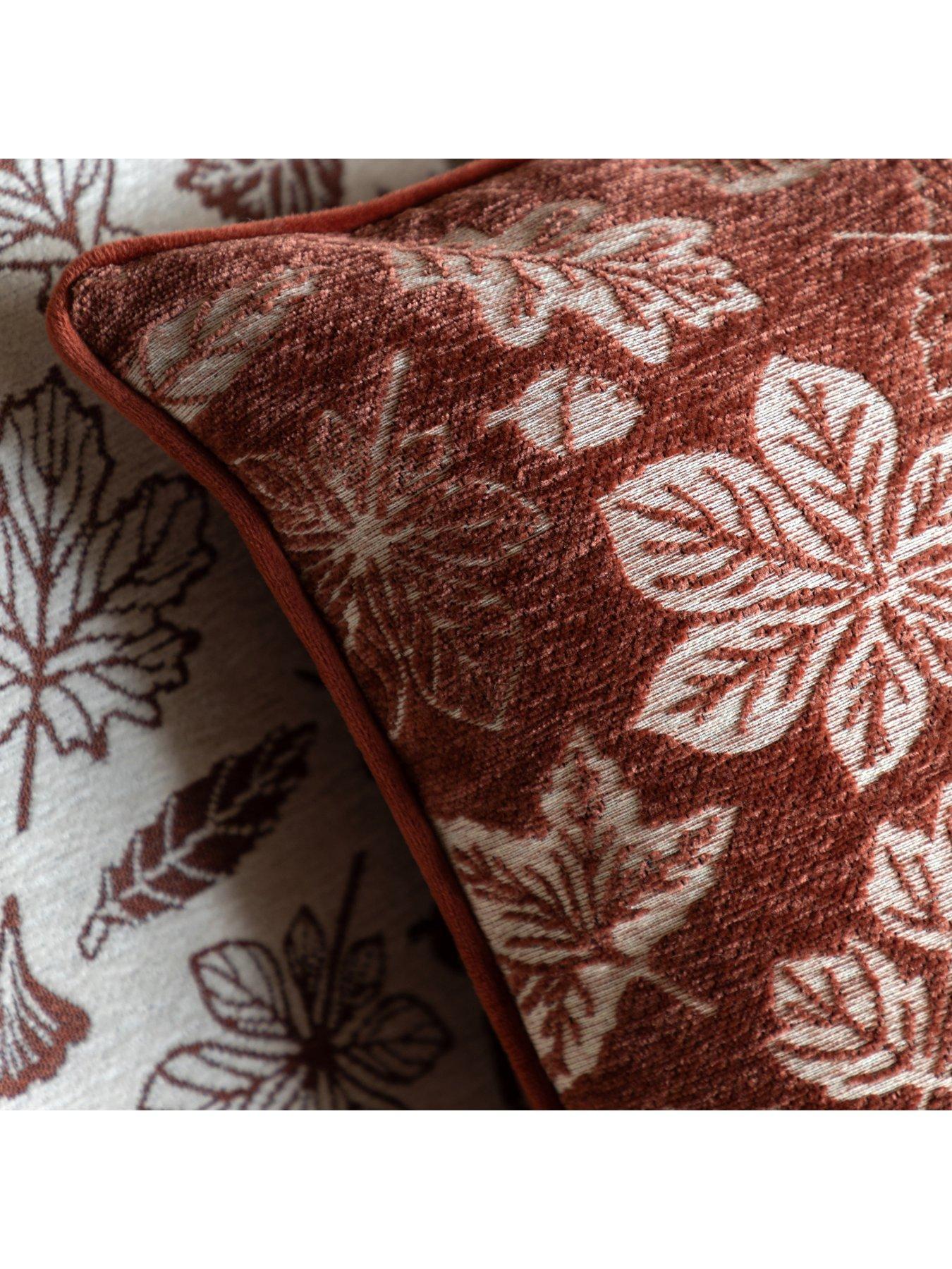 Image 4 of 7 of Gallery Direct Autumn Leaf Chenille Cushion Rust 450x450mm