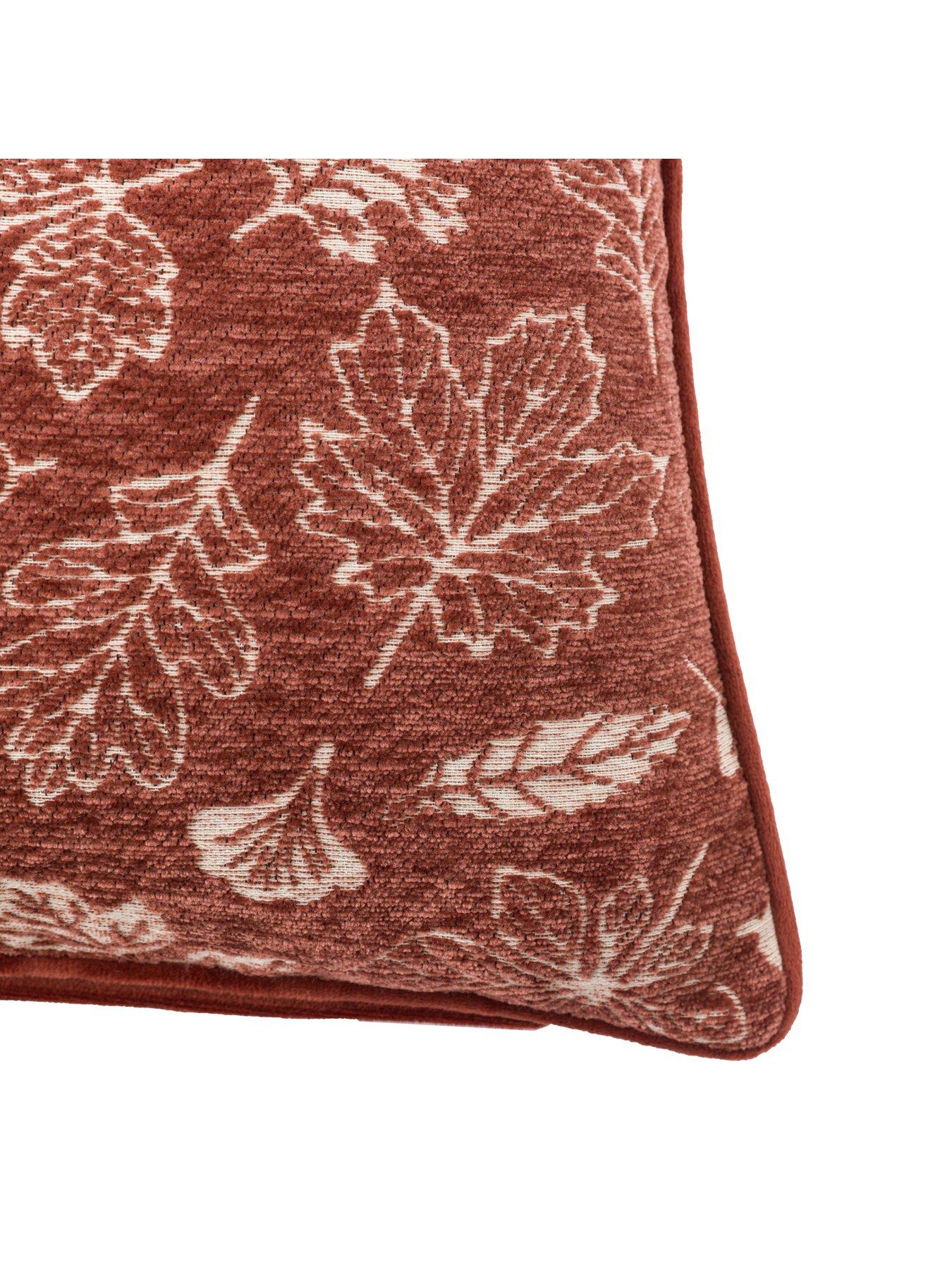 Image 5 of 7 of Gallery Direct Autumn Leaf Chenille Cushion Rust 450x450mm