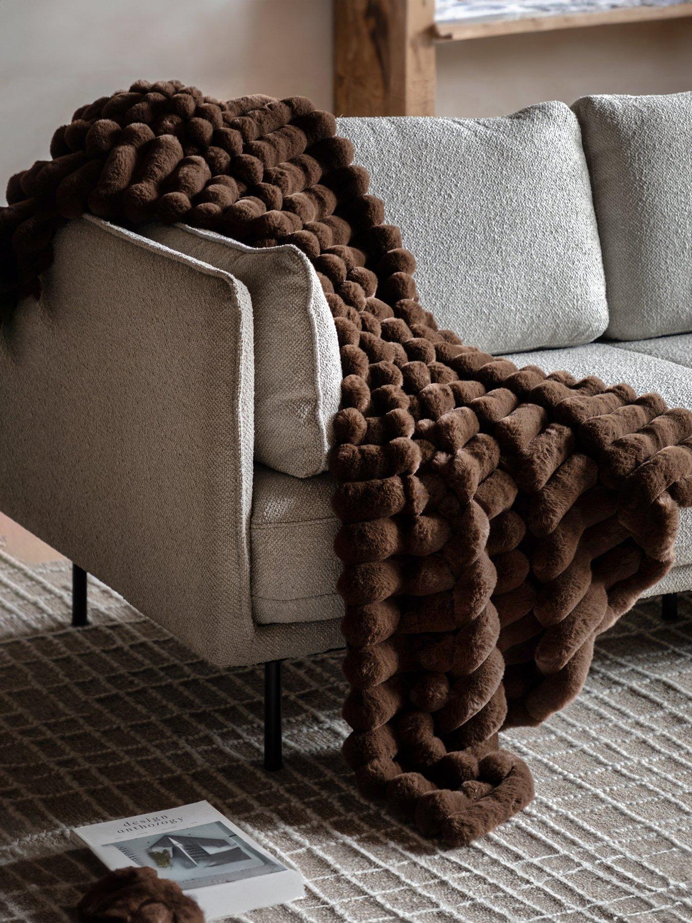 undefined Ribbed Fur Throw  1300x1700mm