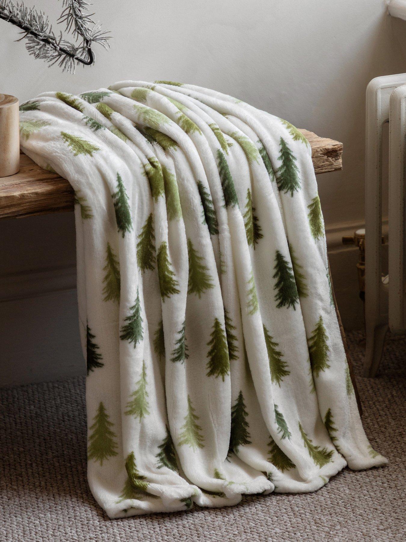 undefined Woodland Tree Printed Fleece Throw 1400x1800mm