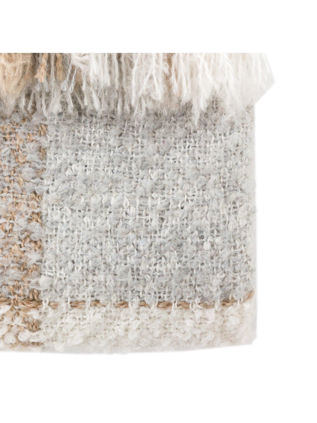 Image 5 of 6 of Gallery Direct Autumn Check Boucle Throw Natural 1300x1700mm