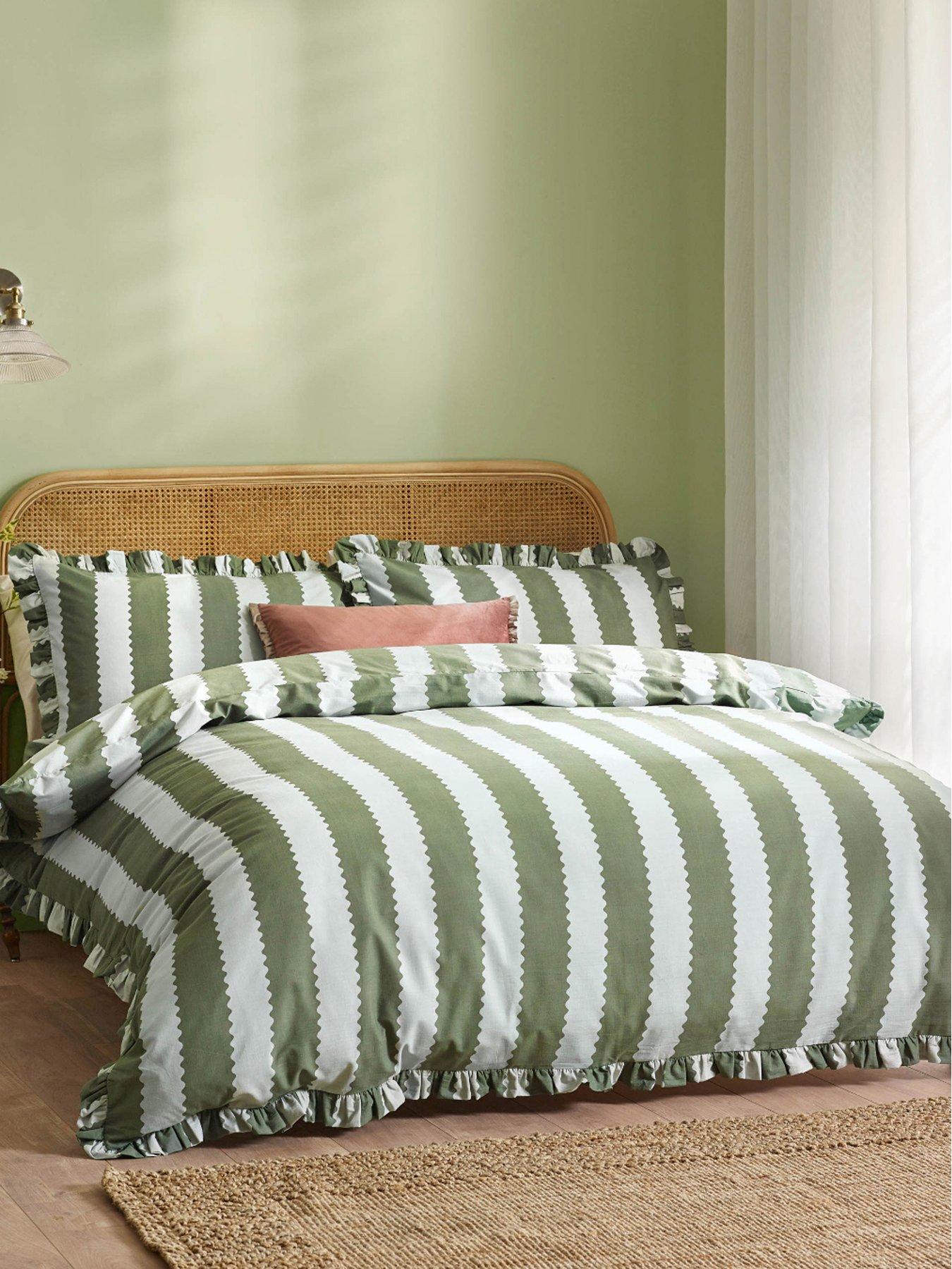 Wylder Birdiestripe Duvet Set Baygreen/Mist