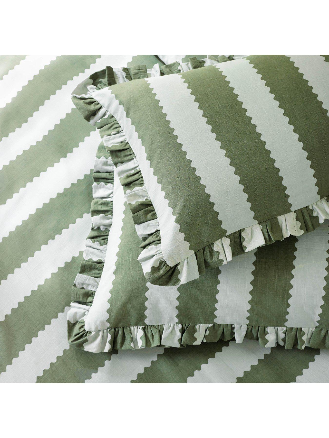  image of wylder-birdiestripe-duvet-set-baygreenmist
