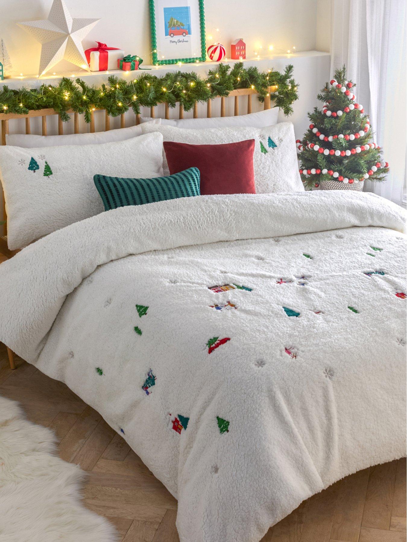 Furn Christmas Together Double Duvet Set Snow