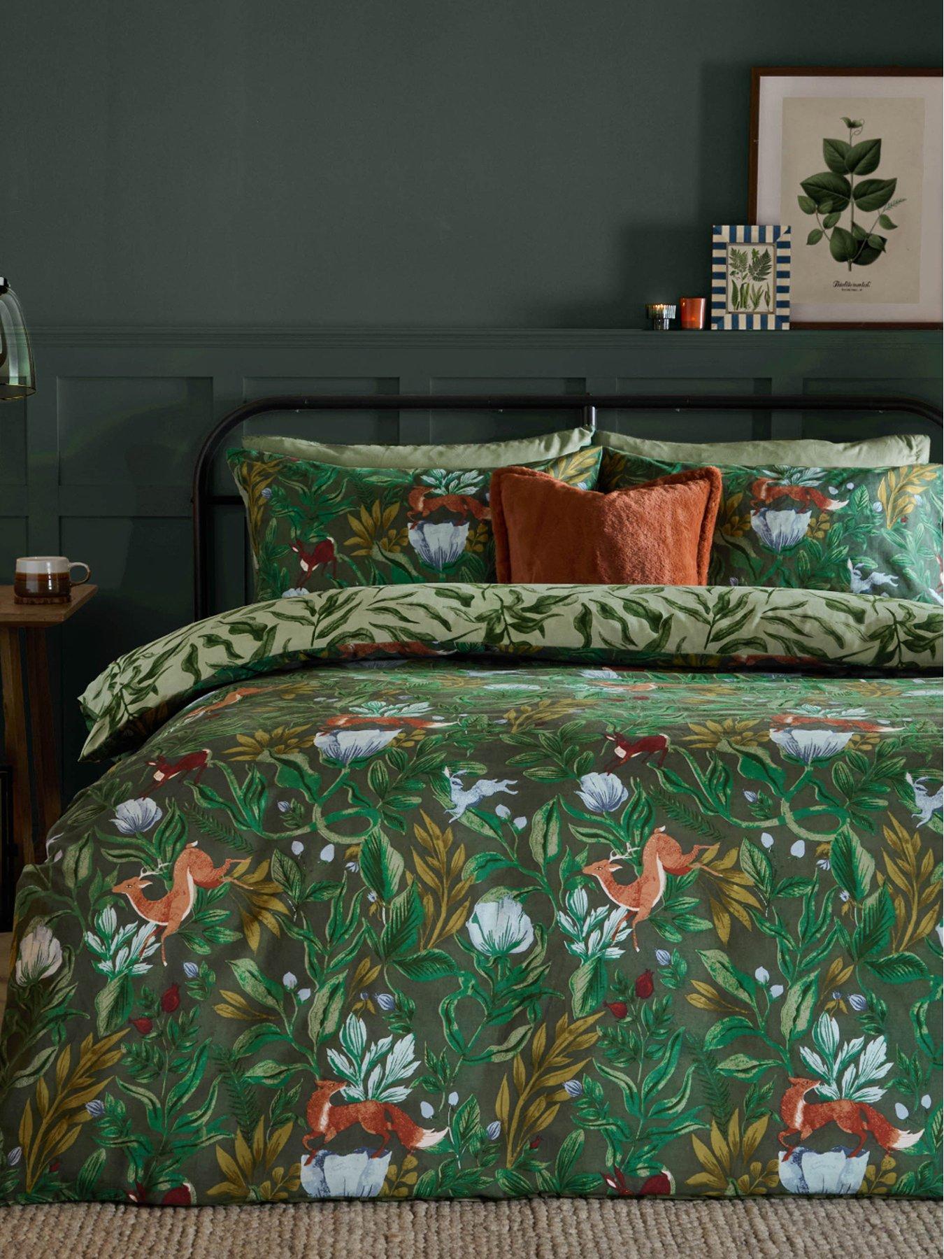 Furn Intothewoods Single Duvet Set Forest Green
