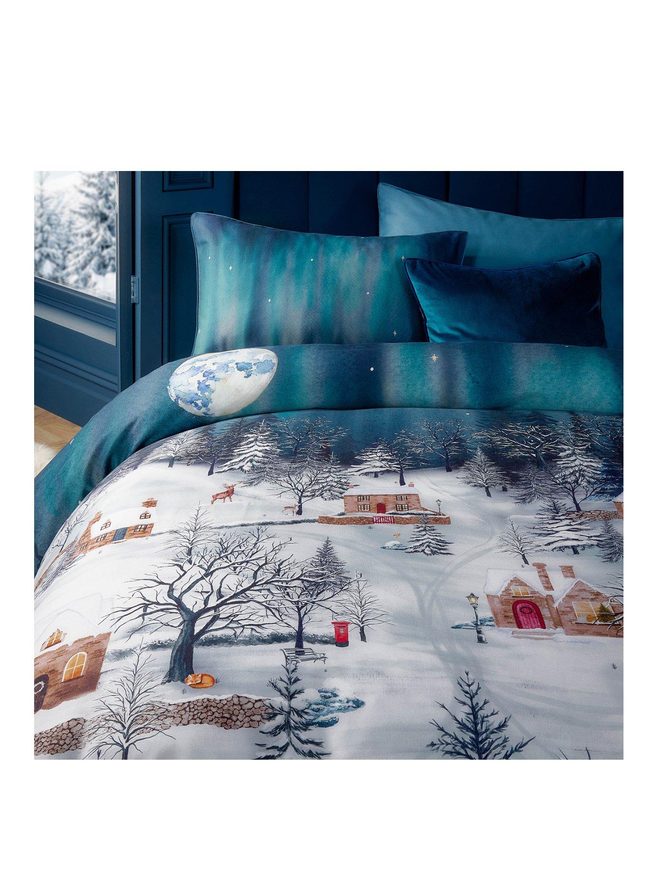 Image 2 of 3 of Paoletti Starlight Christmas Duvet Set Midnight Blue