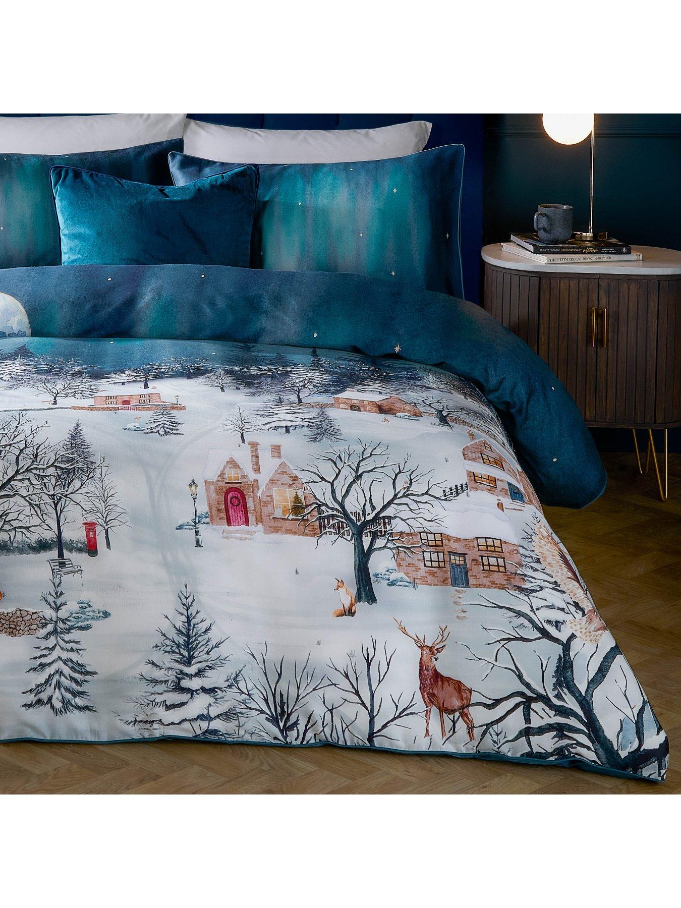 Image 3 of 3 of Paoletti Starlight Christmas Duvet Set Midnight Blue