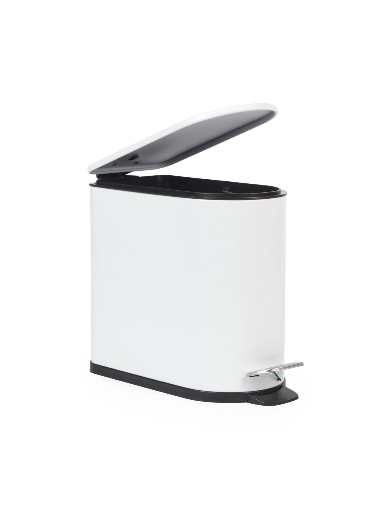 Image 6 of 6 of Beldray White 5l D Shape Bathroom Bin