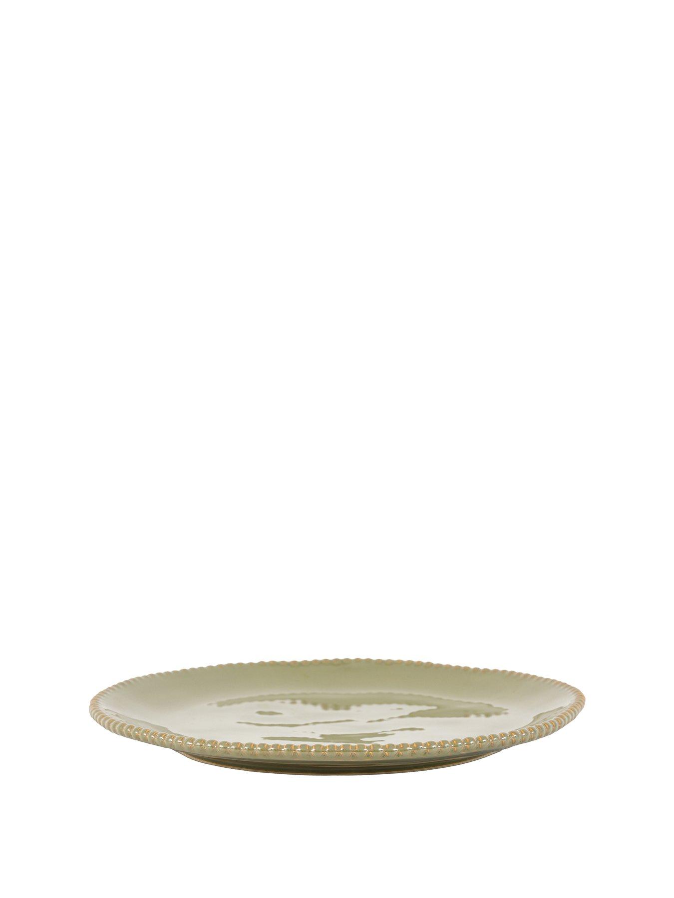 Image 2 of 5 of Gallery Direct Beaded Dinner Plate Olive Green Pk4