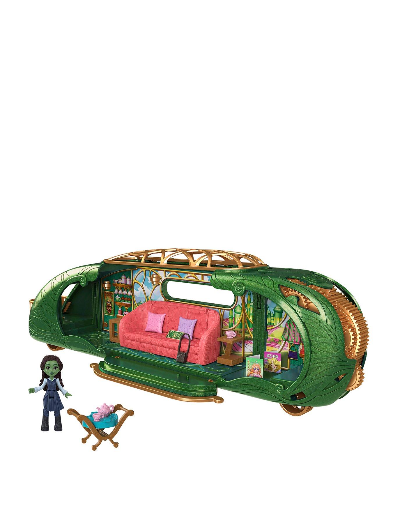  image of wicked-emerald-city-train-playset-and-elphaba-doll