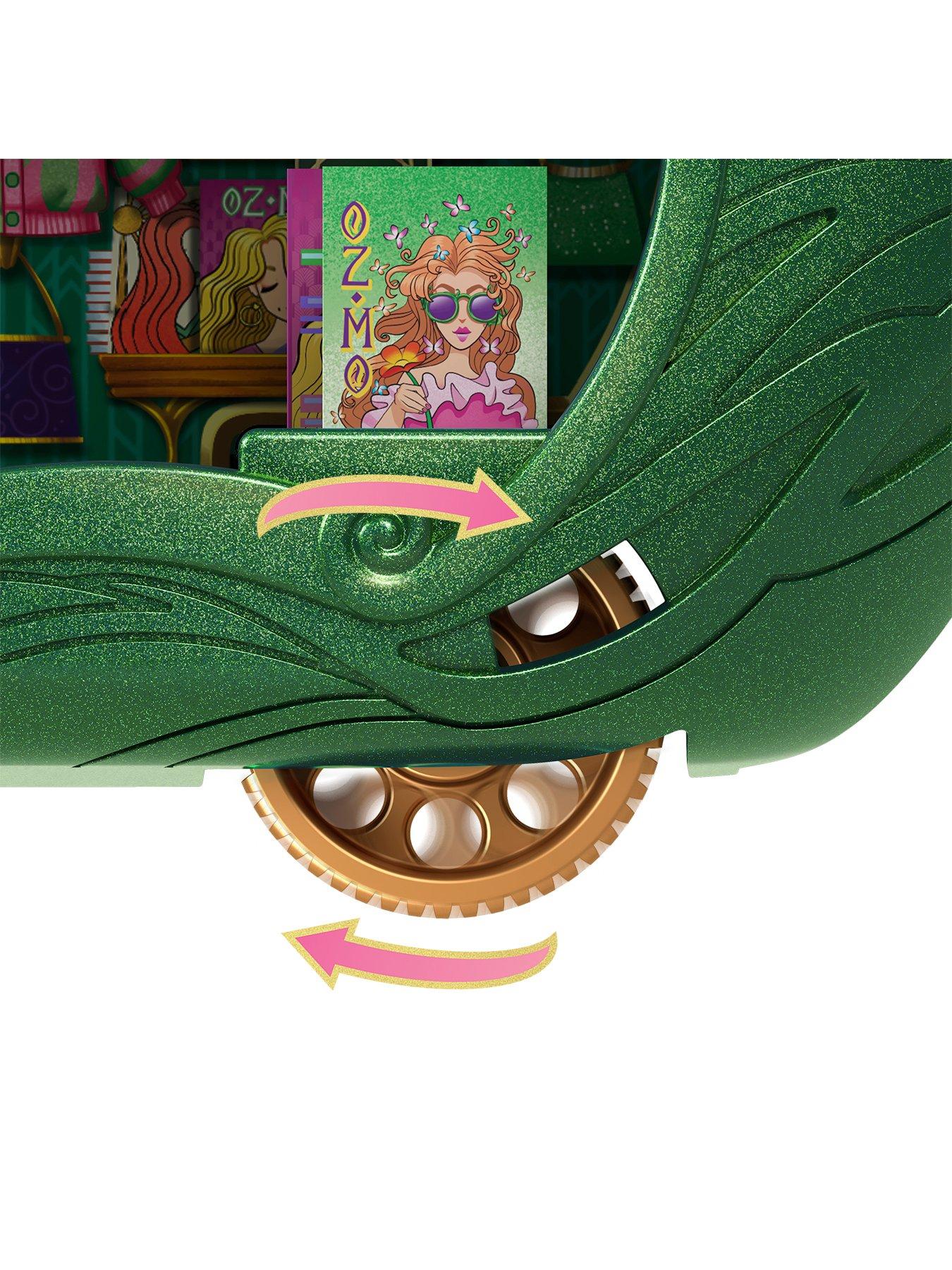  image of wicked-emerald-city-train-playset-and-elphaba-doll