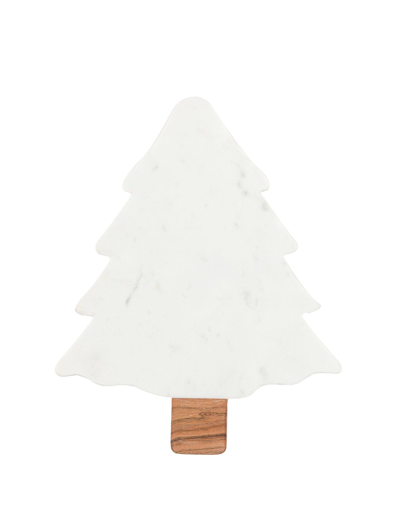 undefined White Marble Tree Serving Platter