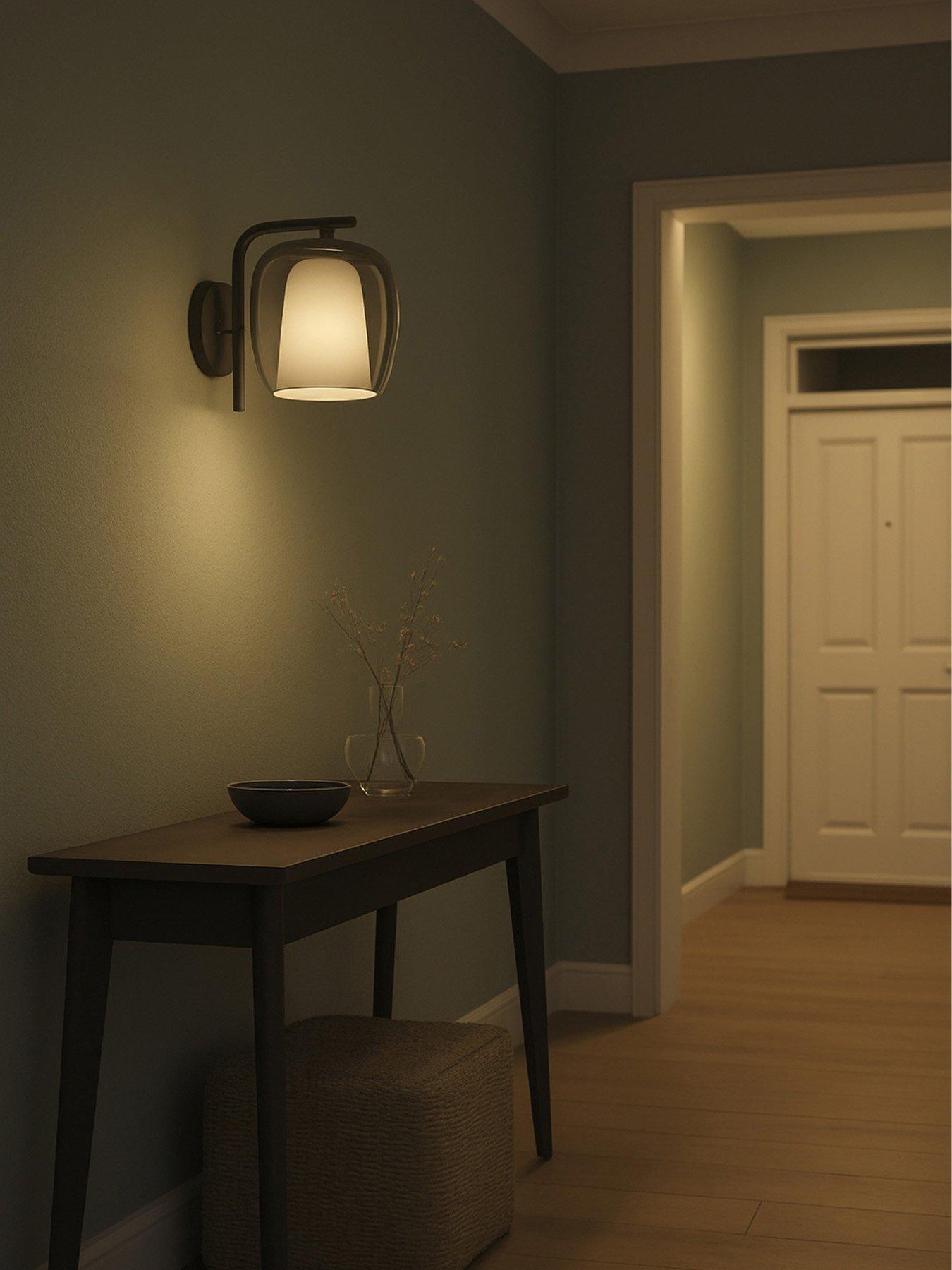 Eglo Ciampino Black Steel  &  Glass Modern Wall Light