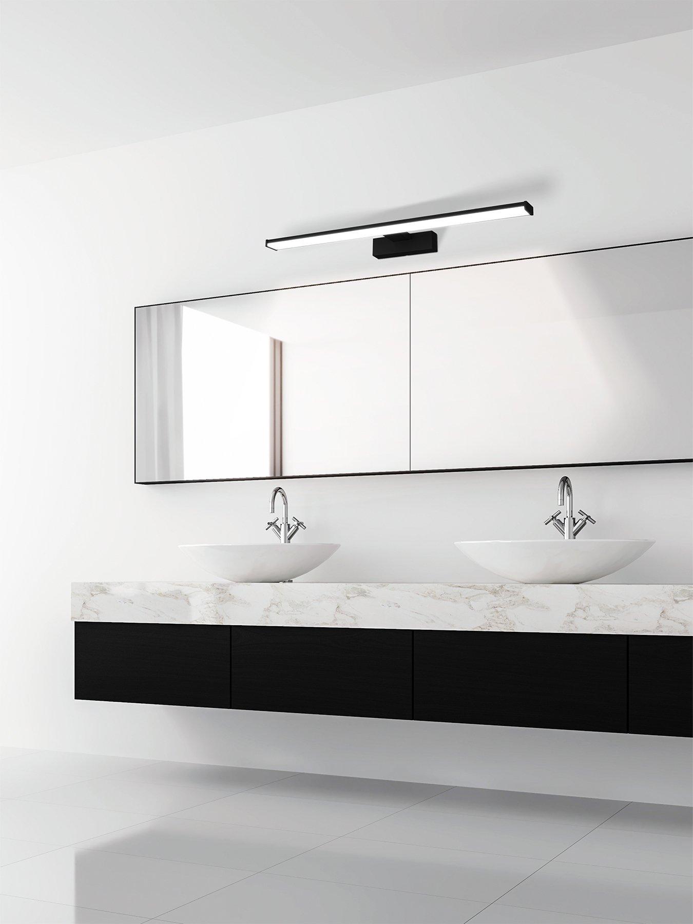 Image 1 of 4 of Eglo Pandella 1 Led Black Bathroom Mirror Light