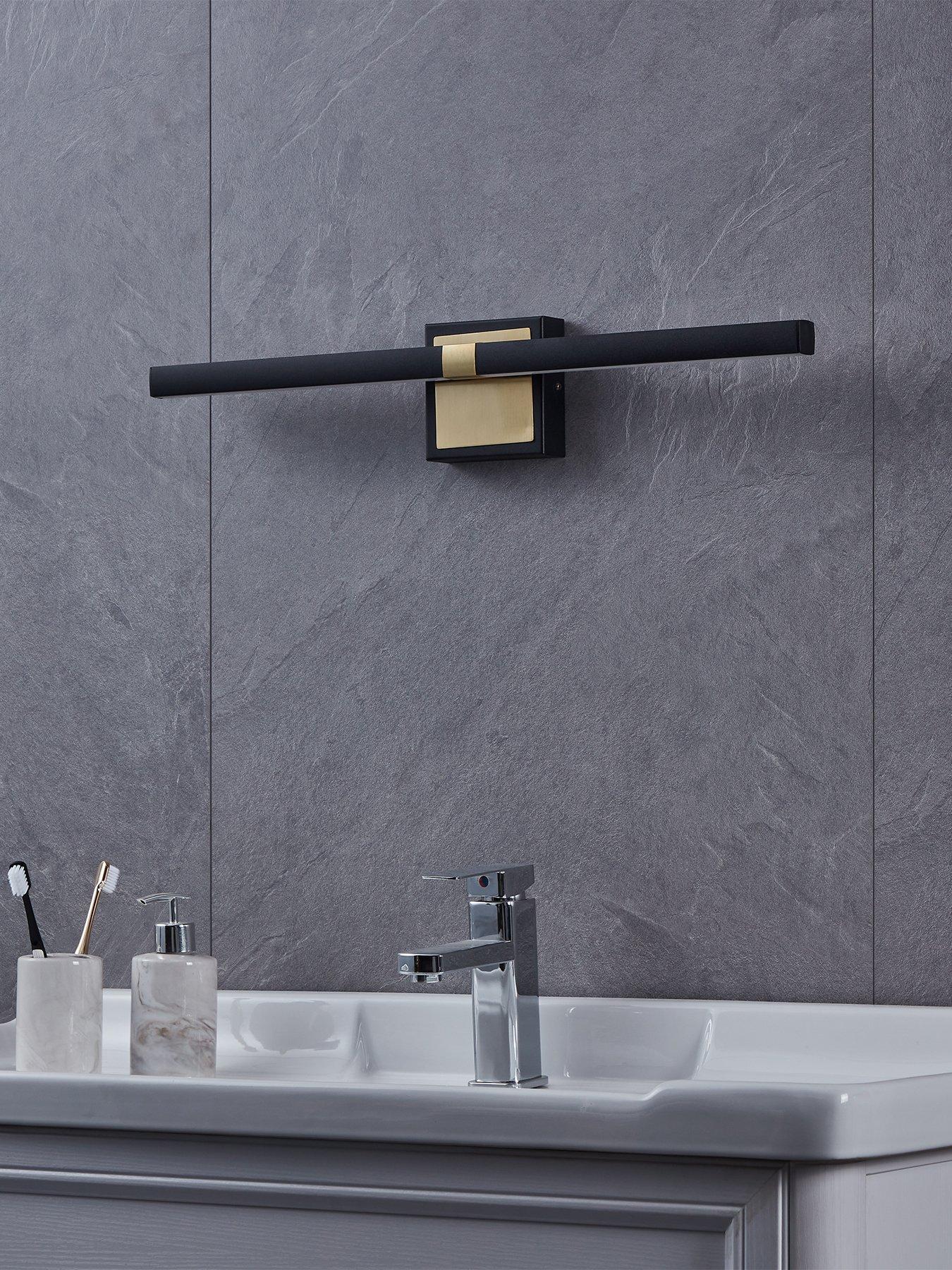Image 3 of 5 of Eglo Peguera Led Black/brass Steel Bathroom Mirror Light