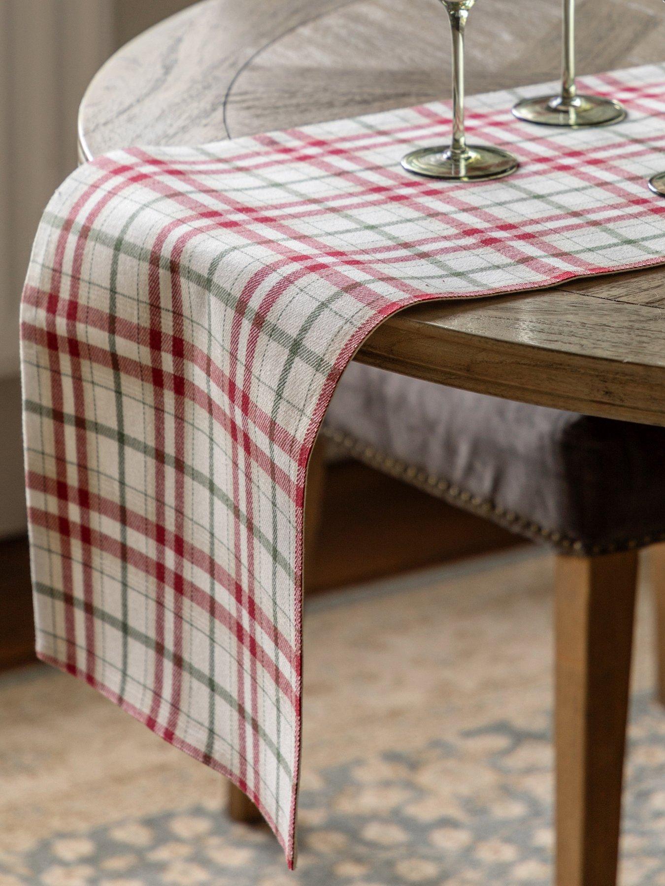 Gallery Direct Heritage Christmas Check Table Runner 360x1800mm