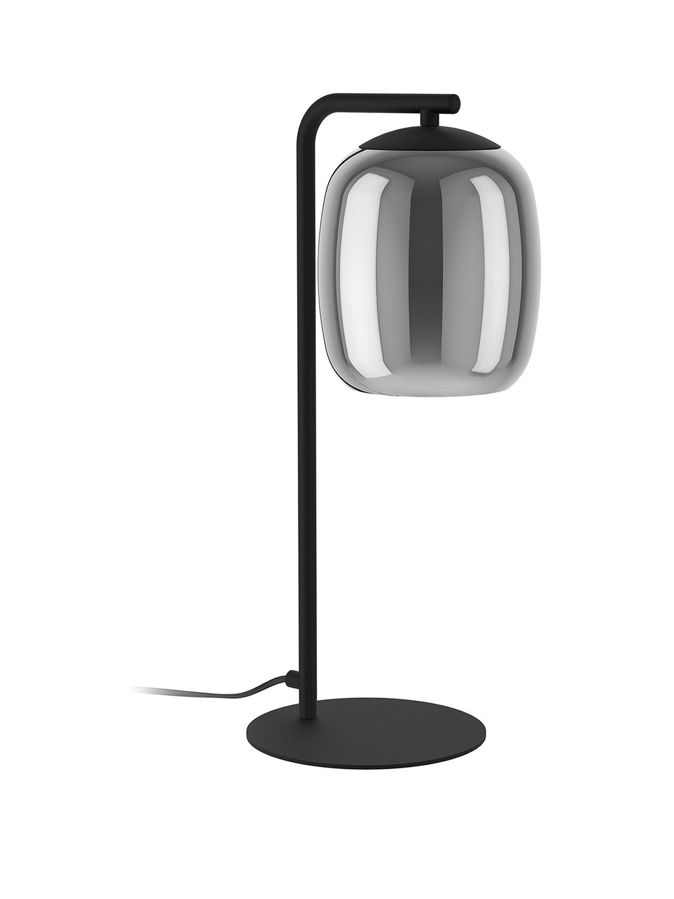  image of eglo-ciampino-black-steel-amp-glass-modern-led-table-lamp