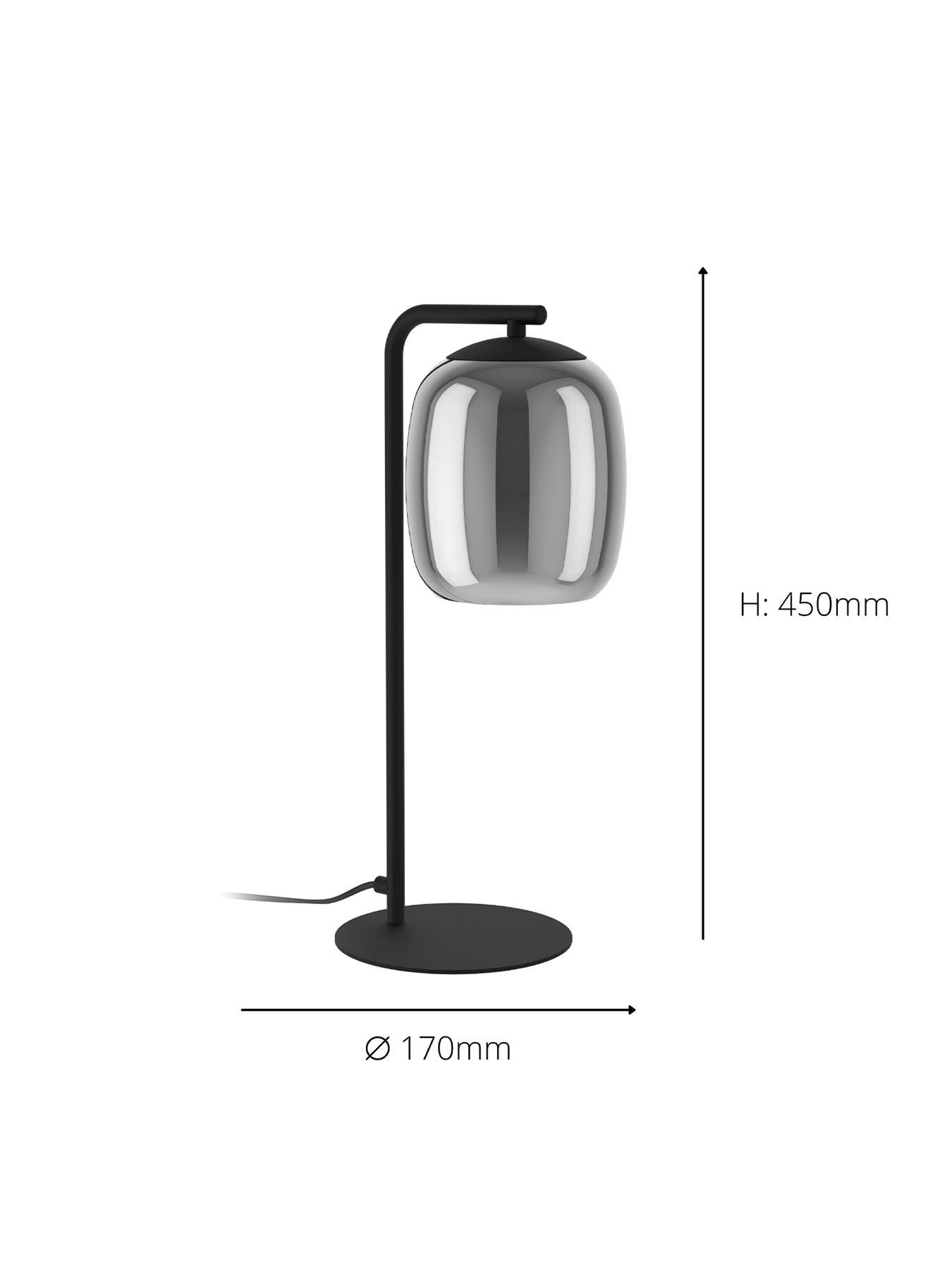  image of eglo-ciampino-black-steel-amp-glass-modern-led-table-lamp