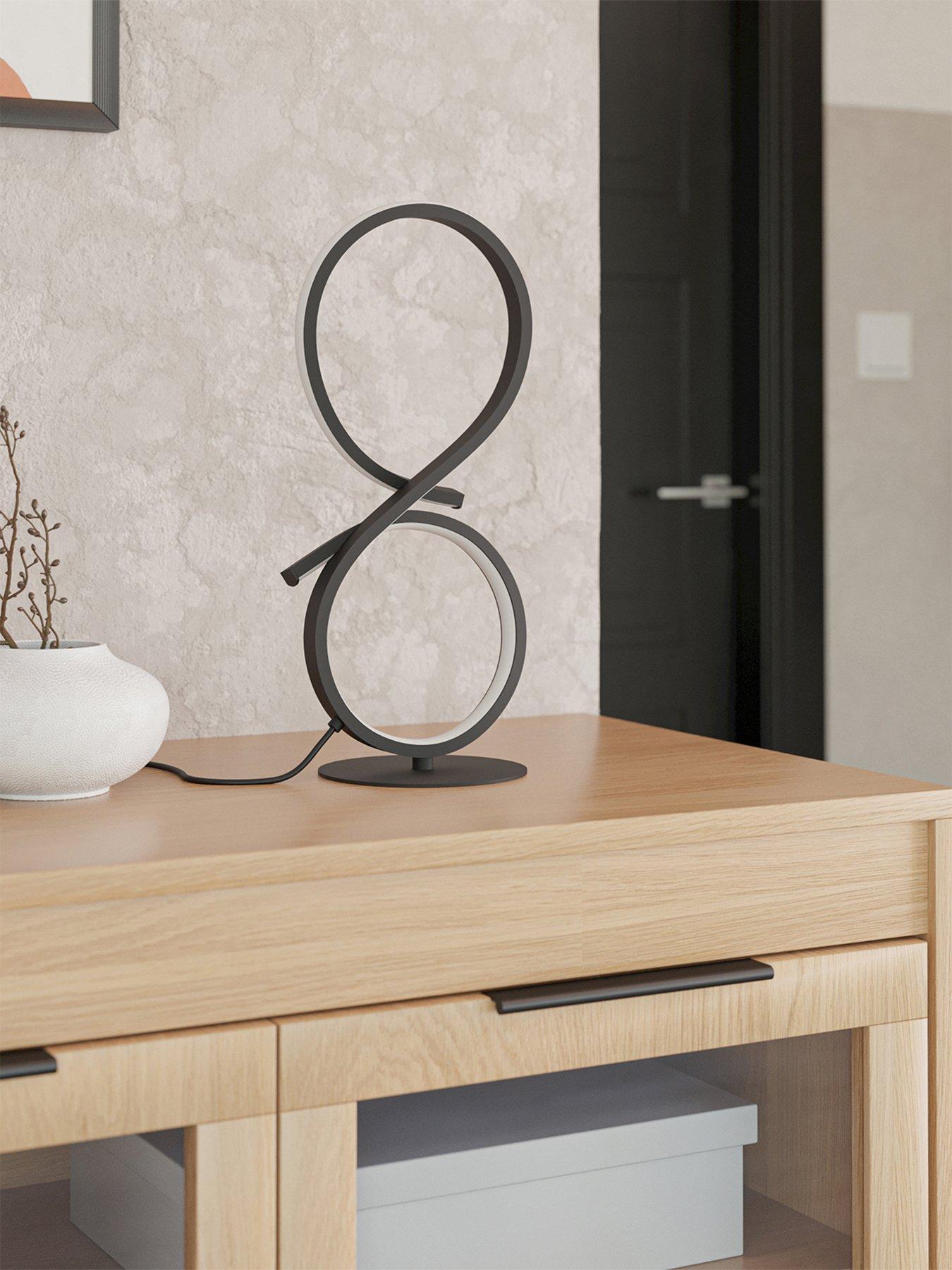  image of eglo-serpins-black-aluminium-amp-steel-modern-table-lamp