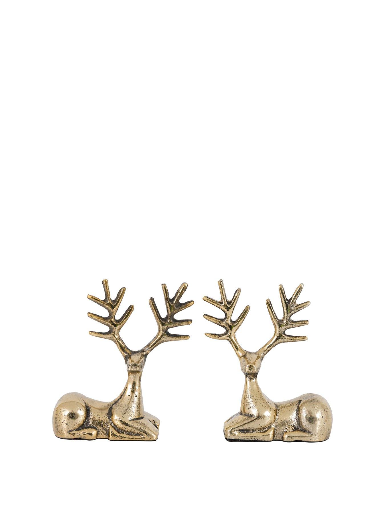 Image 2 of 6 of Gallery Direct Decorative Reindeer Antique Gold Set
