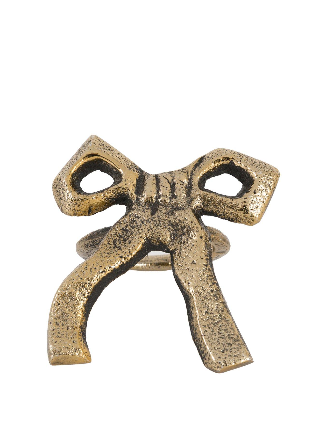 Image 2 of 7 of Gallery Direct Tie Napkin Ring-antq. Gold - Pk 4