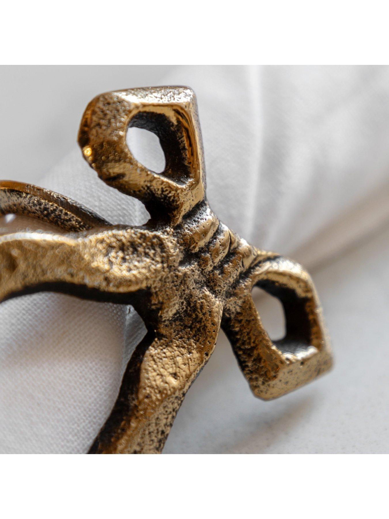 Image 4 of 7 of Gallery Direct Tie Napkin Ring-antq. Gold - Pk 4