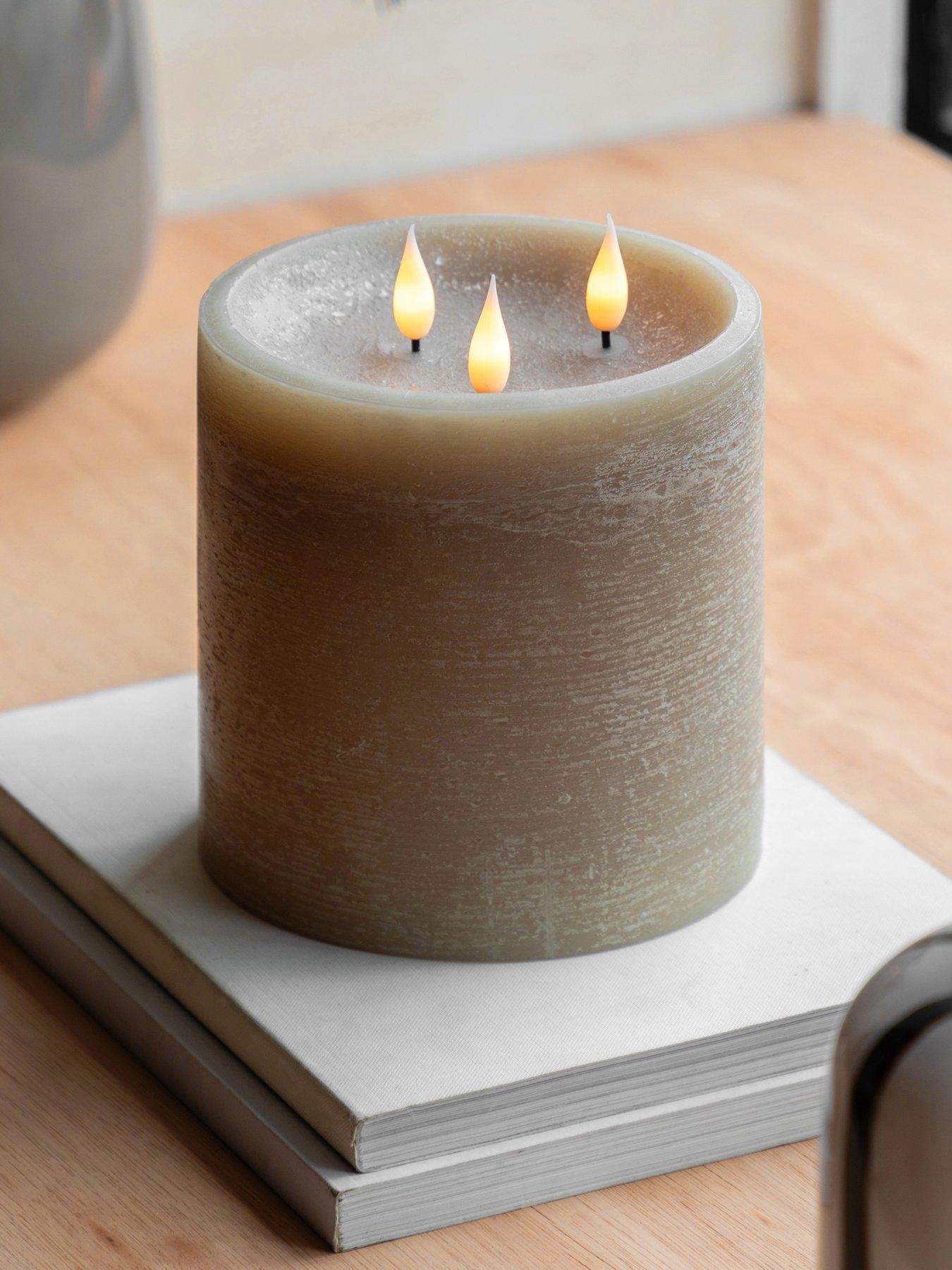 Image 1 of 6 of Gallery Direct Remote Control 3 Wick Led Canle - Greige