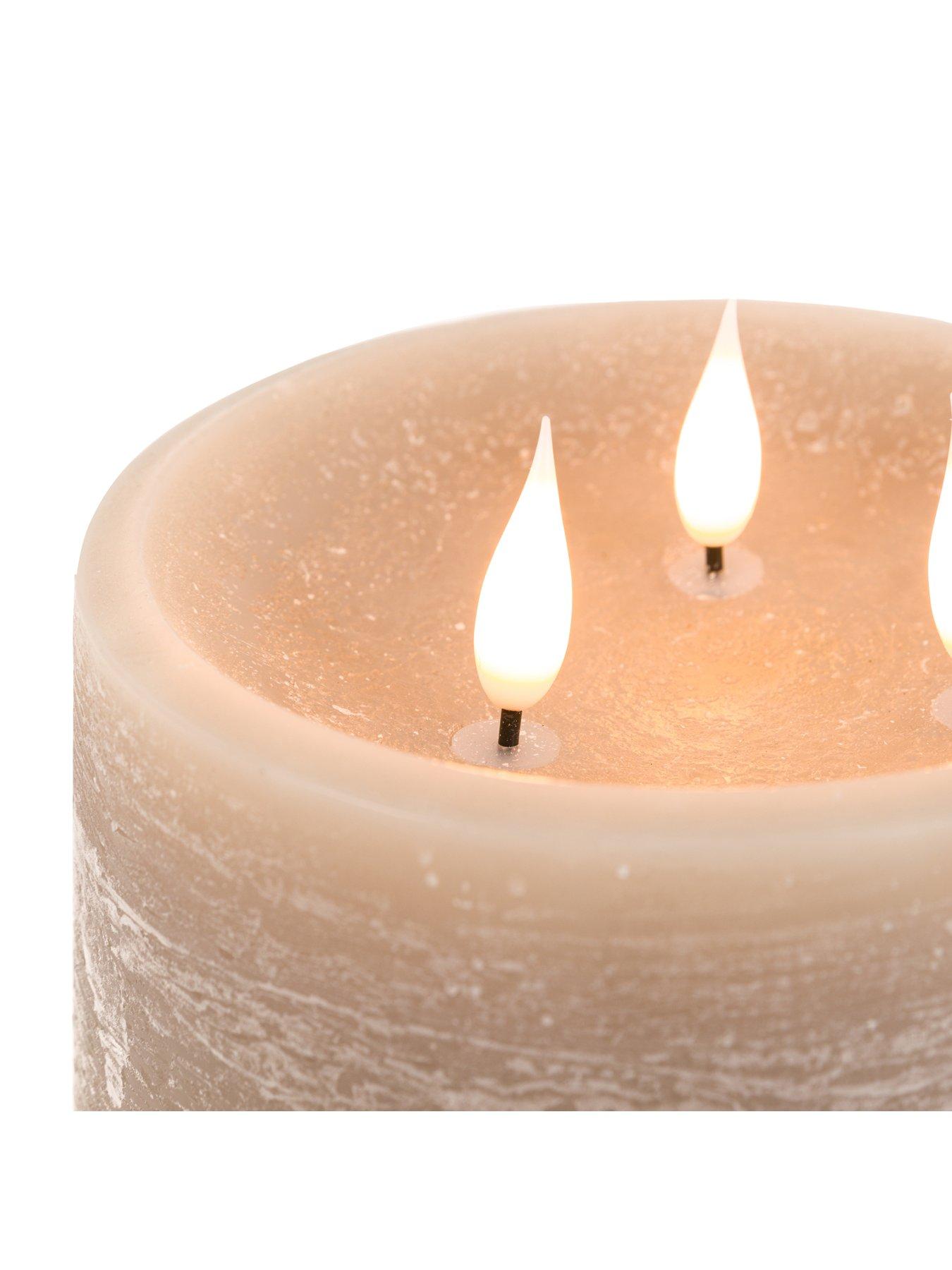 Image 6 of 6 of Gallery Direct Remote Control 3 Wick Led Canle - Greige