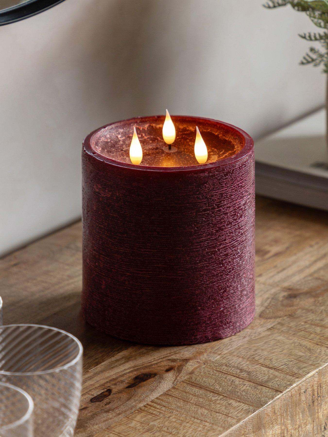 undefined Remote Control 3 Wick Led Canle - Oxblood