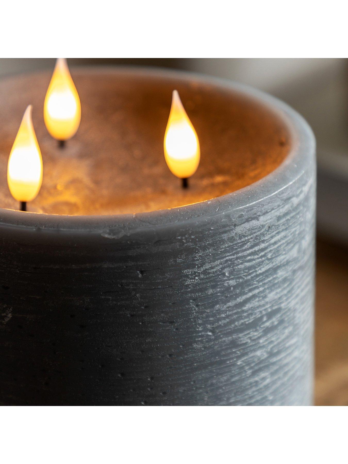 Image 3 of 6 of Gallery Direct Remote Control 3 Wick Led Canle - Grey