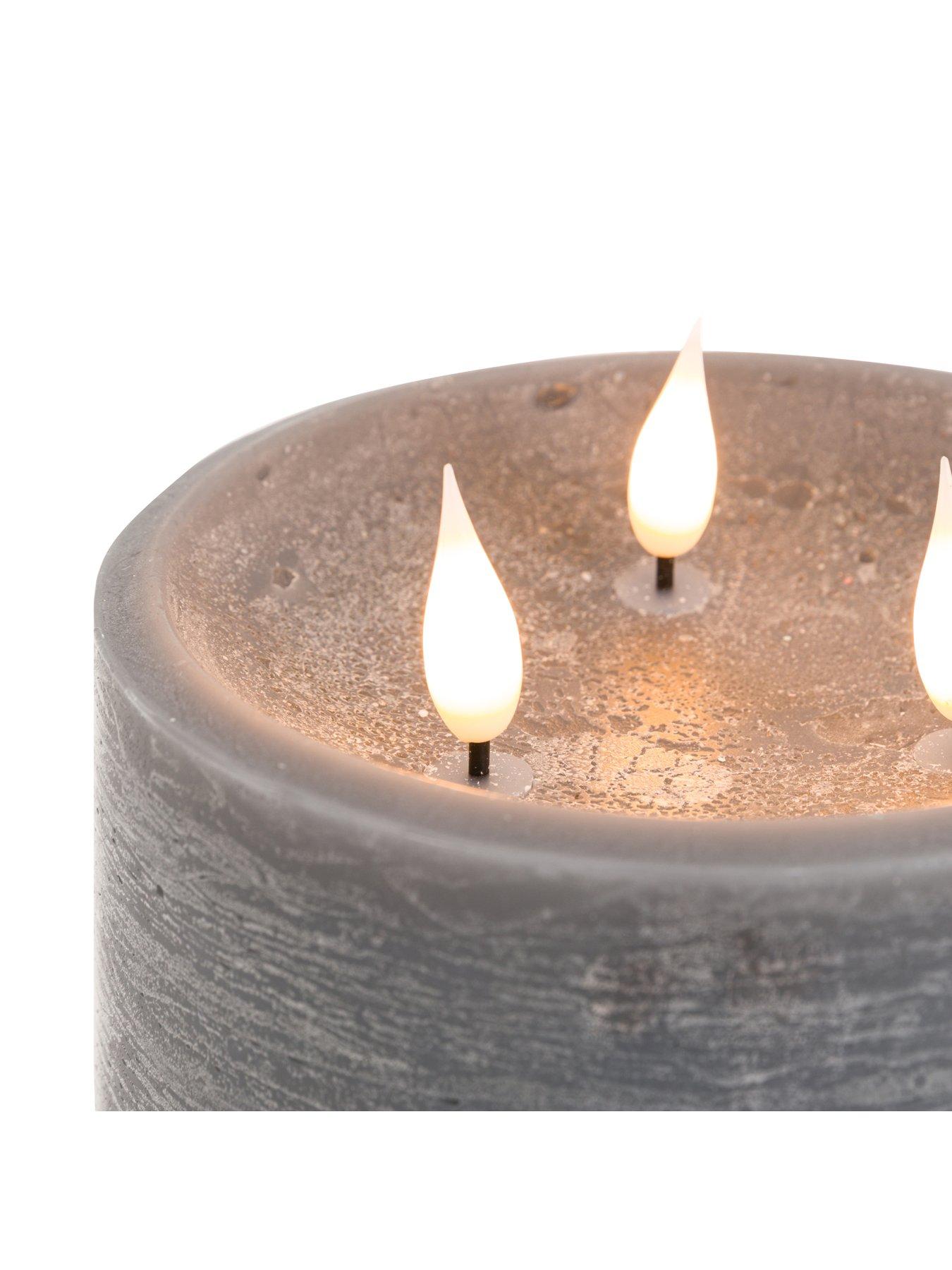 Image 5 of 6 of Gallery Direct Remote Control 3 Wick Led Canle - Grey