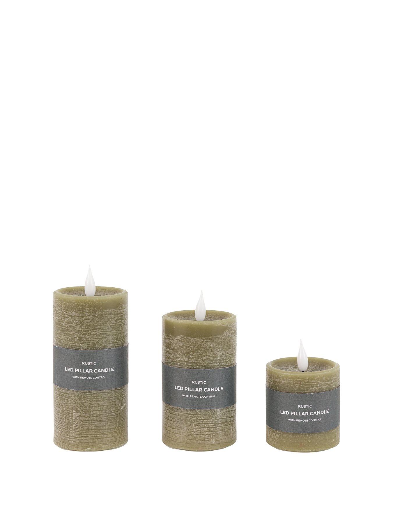 Image 2 of 6 of Gallery Direct Remote Control 3 pack Led Candle - Olive