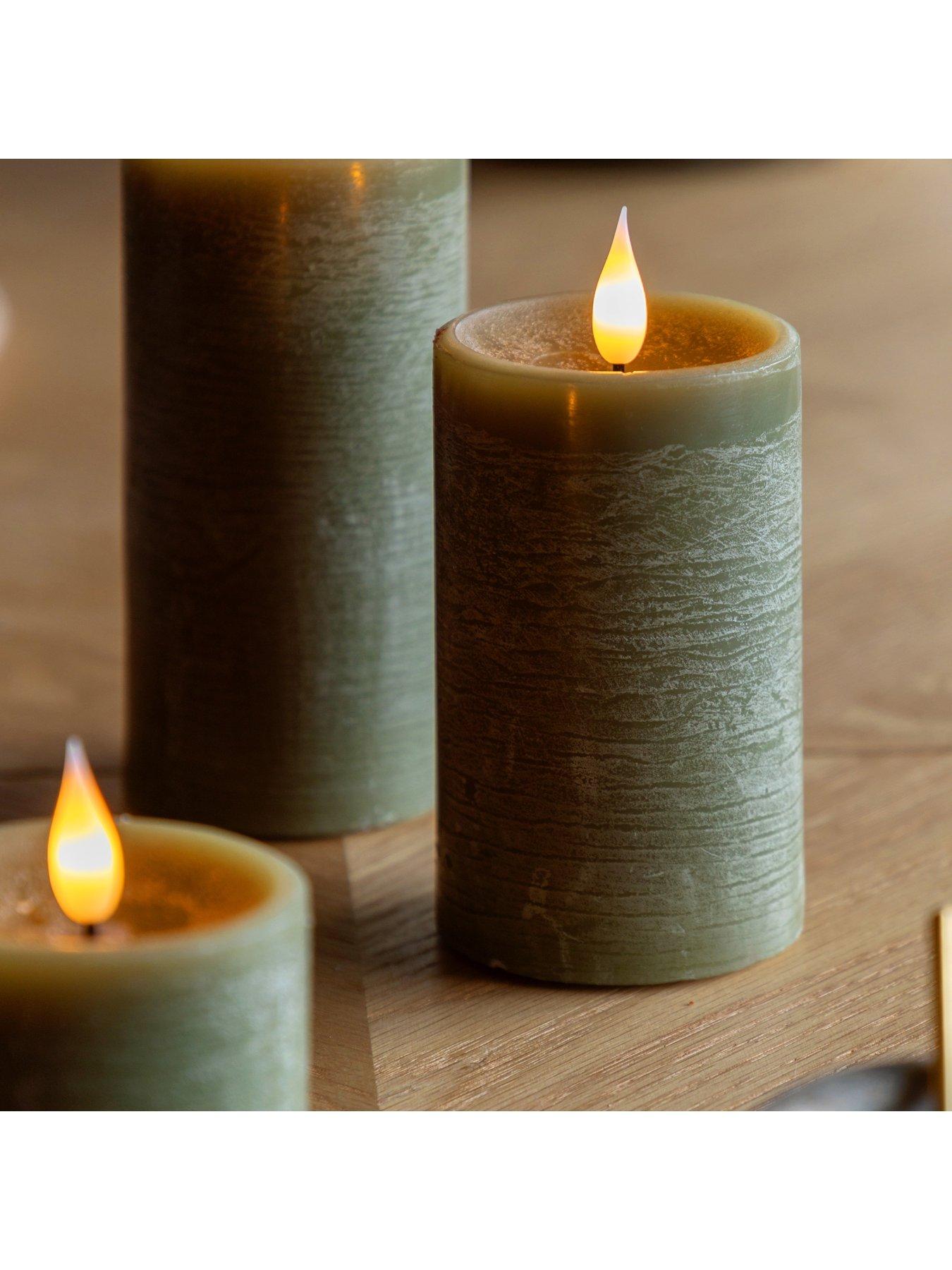Image 4 of 6 of Gallery Direct Remote Control 3 pack Led Candle - Olive