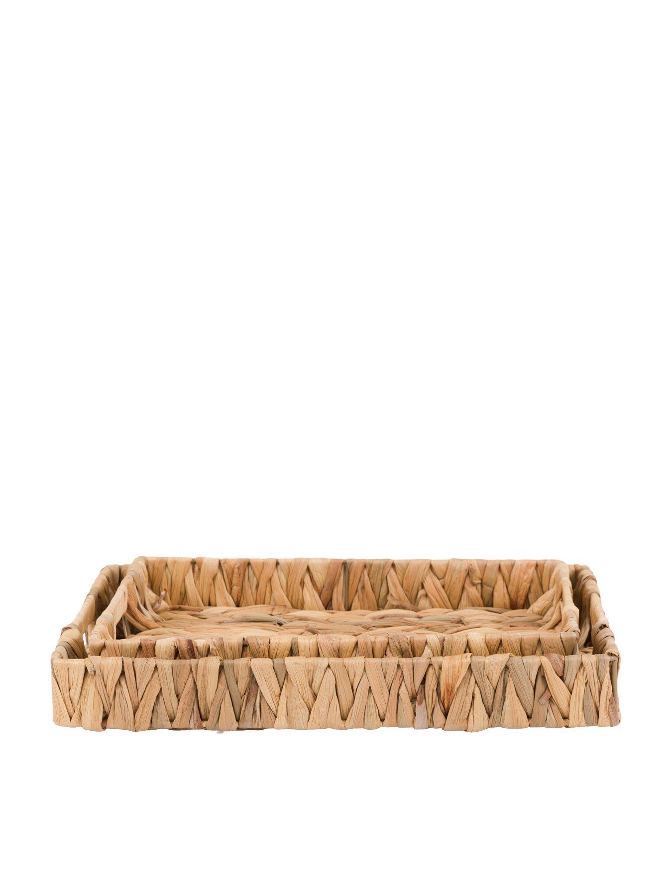 Image 7 of 7 of Gallery Direct Set Of 2 Woven Rectangle Trays Natural