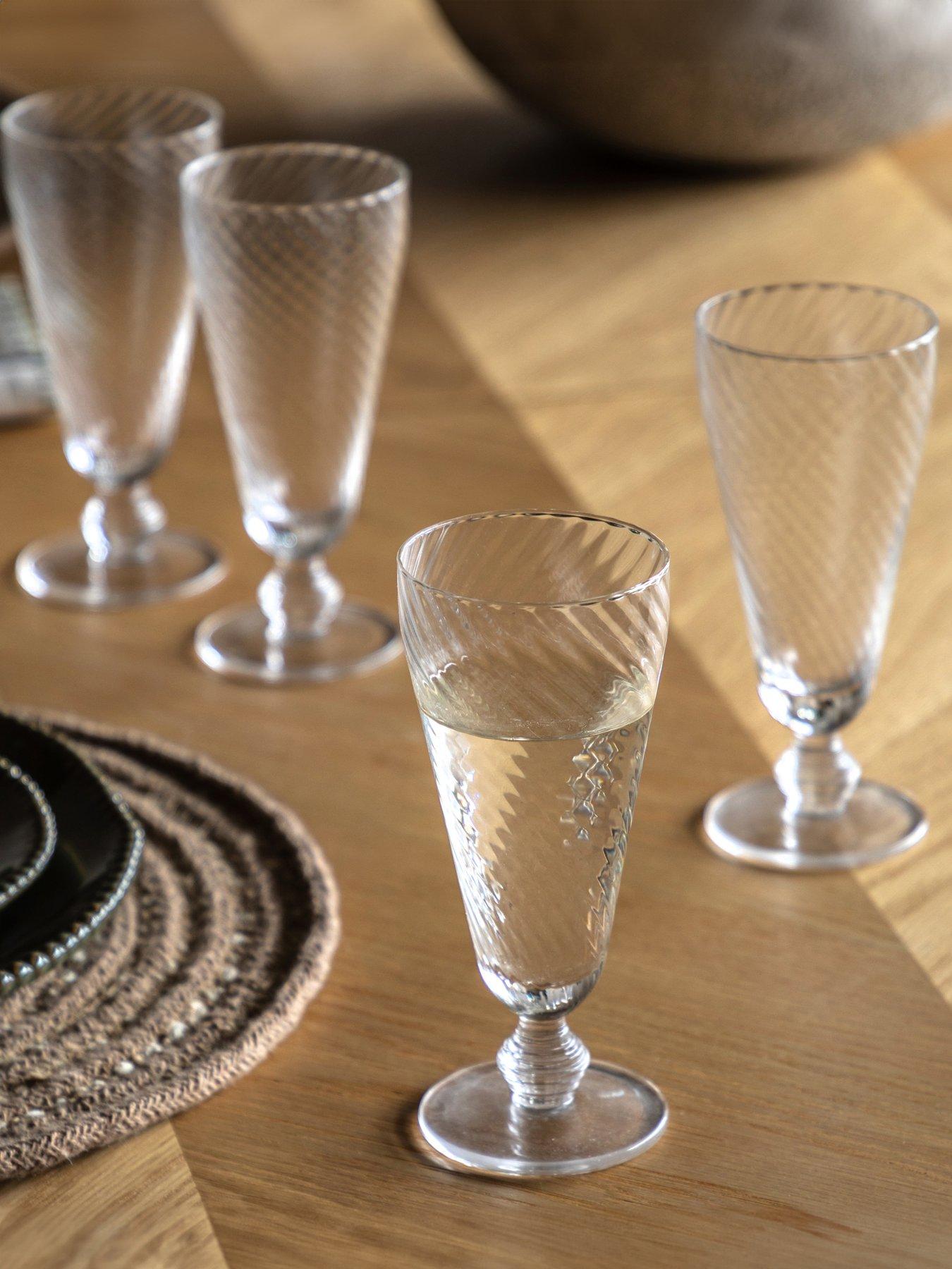undefined Swirl Flute Glass Clear Pk4