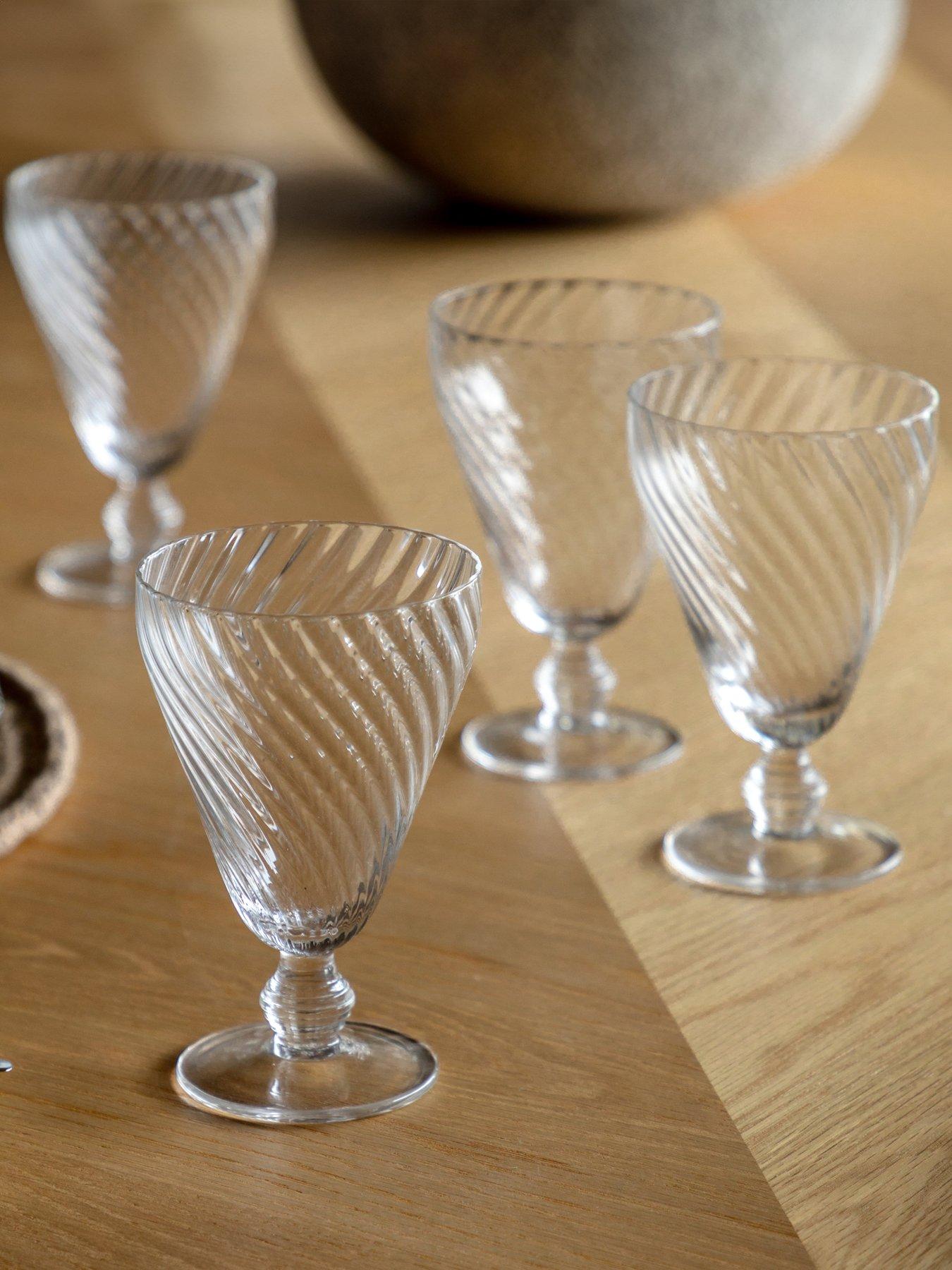 undefined Swirl Wine Glass Clear Pk4