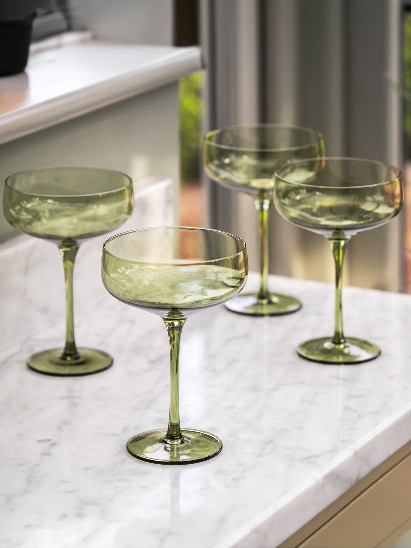 undefined Coupe Glass Green 4 pack