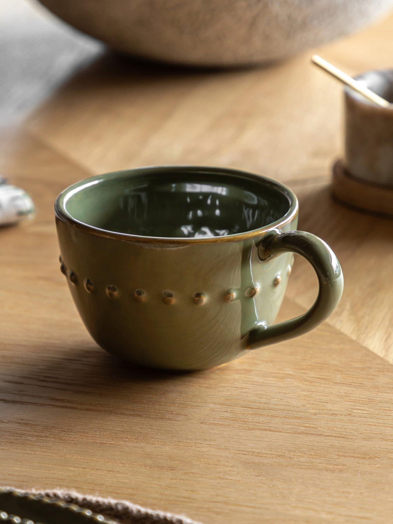 Gallery Direct Beaded Mug Olive Green Pk4