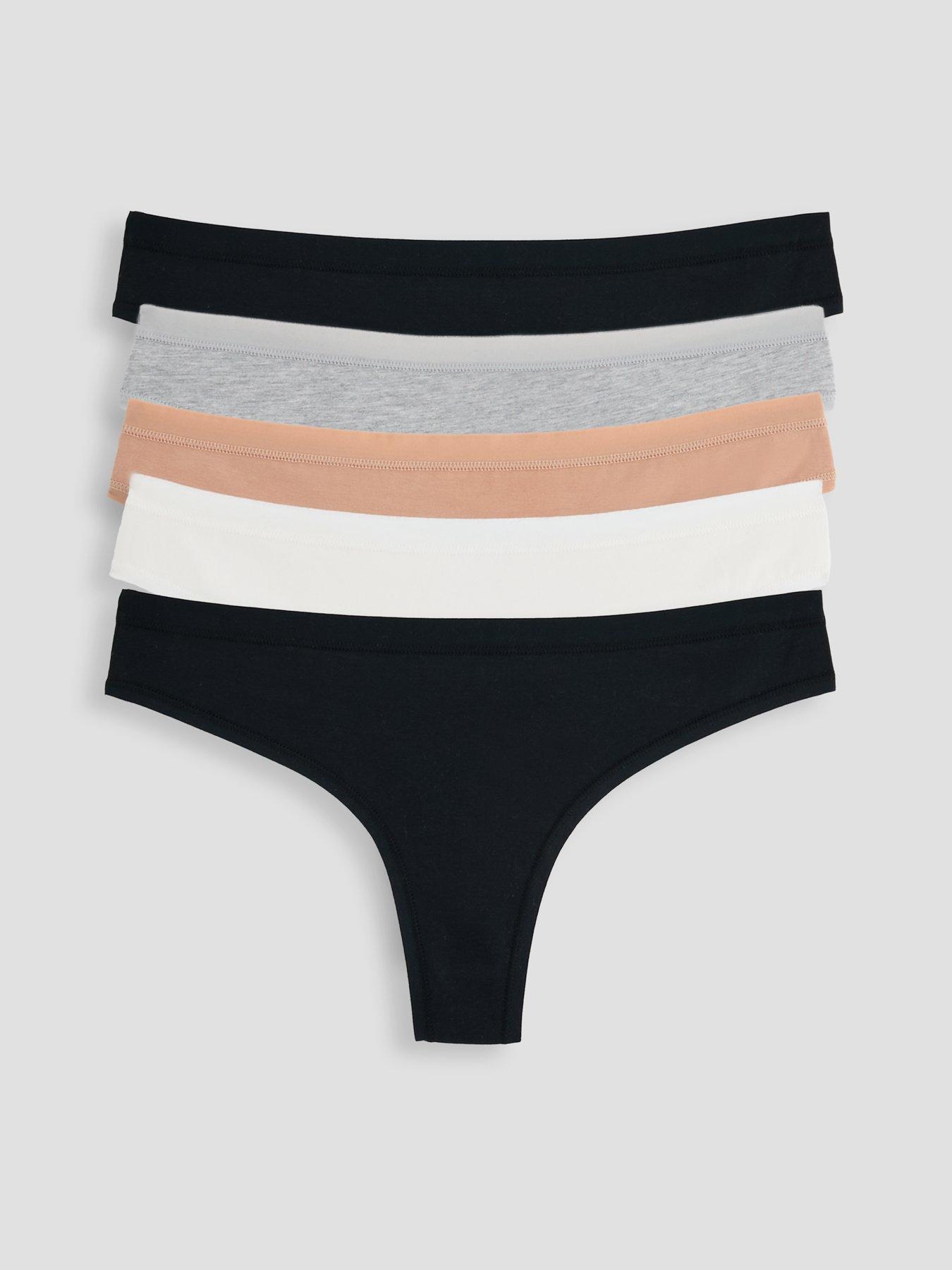The Very Collection 5 Pack Cotton Thongs Neutrals - Multi