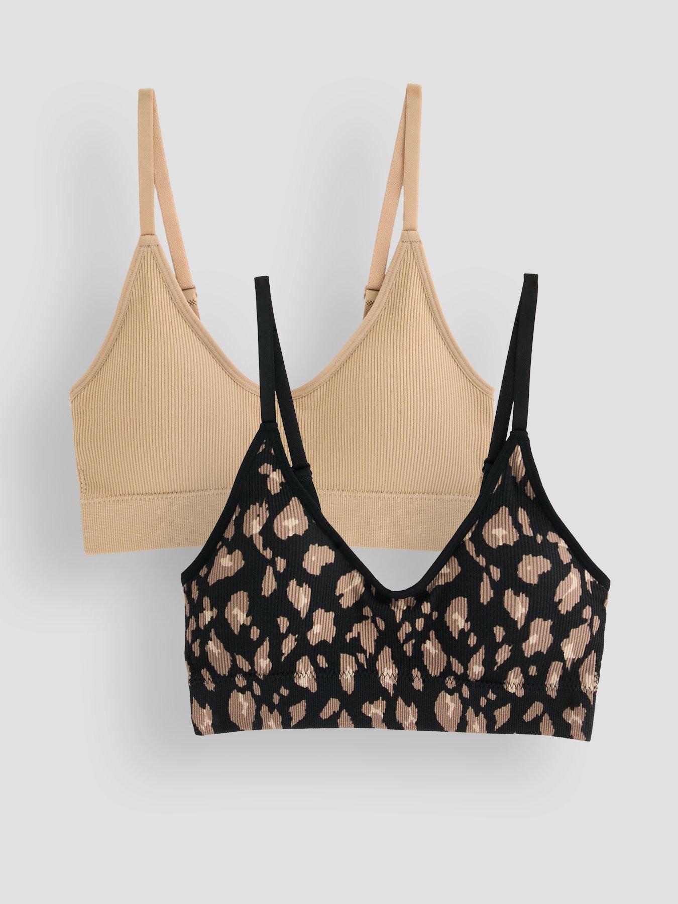 The Very Collection 2 Pack Seamless Bra - Beige/Leopard Print