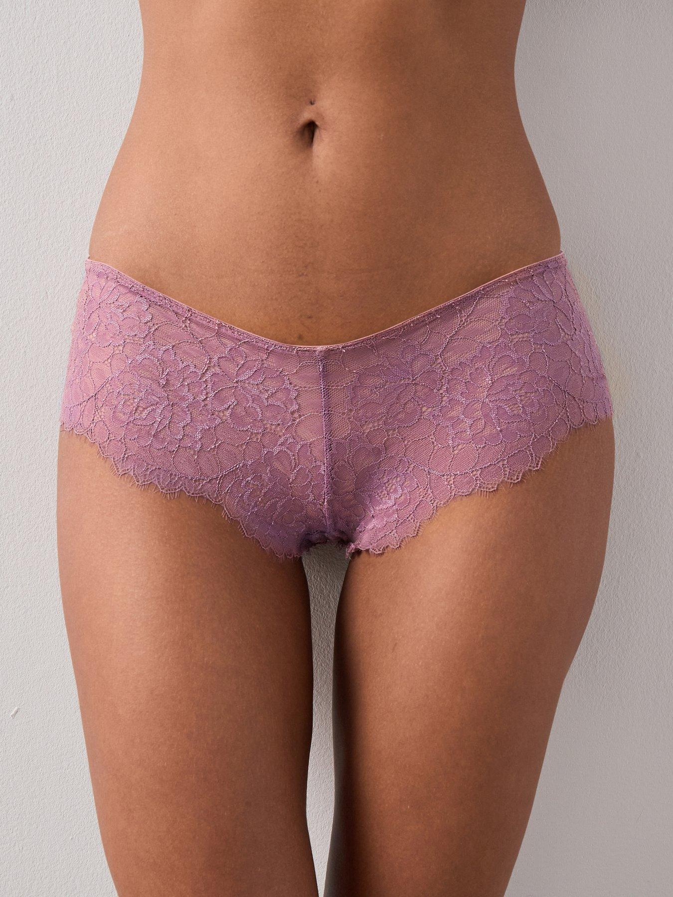 Image 2 of 5 of The Very Collection 3 Pack Lace Briefs - Pink