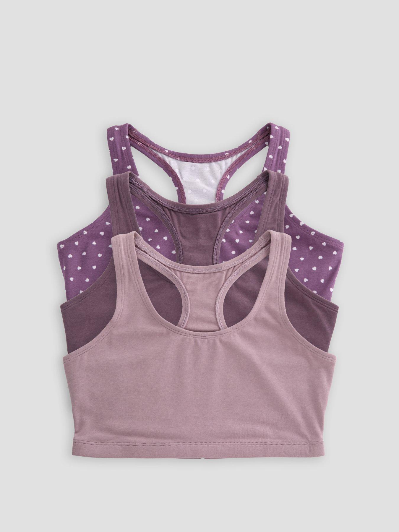 Image 1 of 6 of The Very Collection 3 Pack Cotton Bralettes - Multi