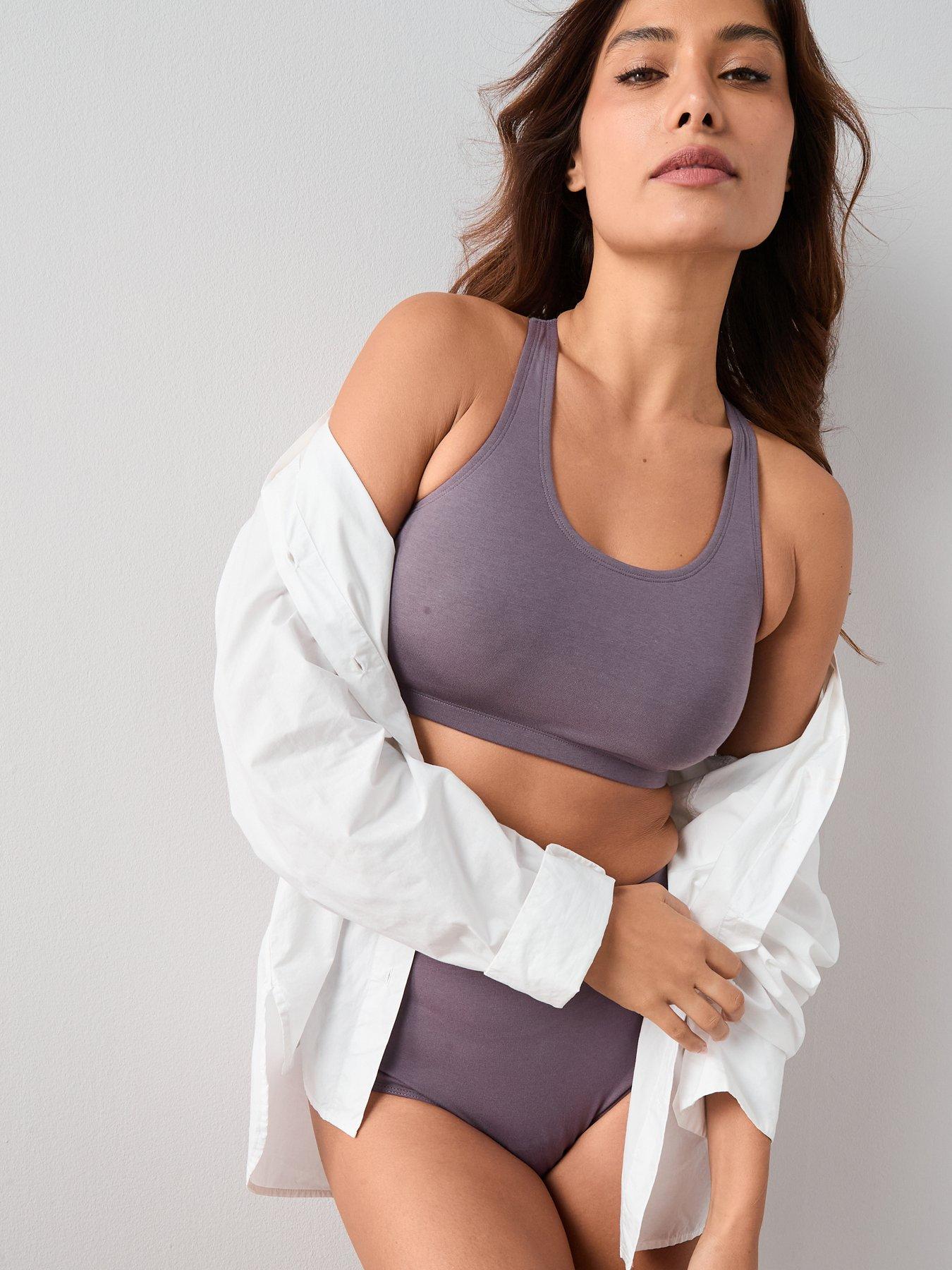 Image 2 of 6 of The Very Collection 3 Pack Cotton Bralettes - Multi